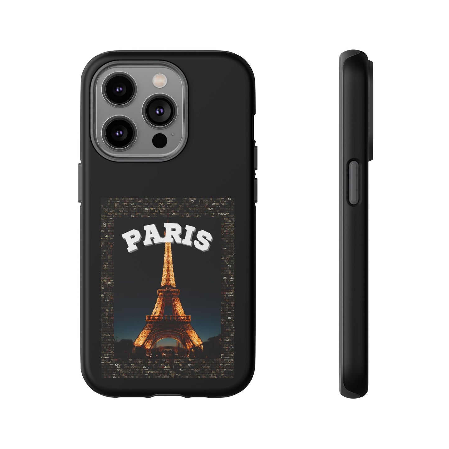 PARIS AT NIGHT- Tough Phone Cases - Fits Most Phone Sizes!! (BLACK) "Travel in Style"