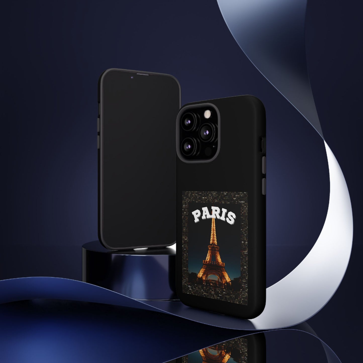 PARIS AT NIGHT- Tough Phone Cases - Fits Most Phone Sizes!! (BLACK) "Travel in Style"