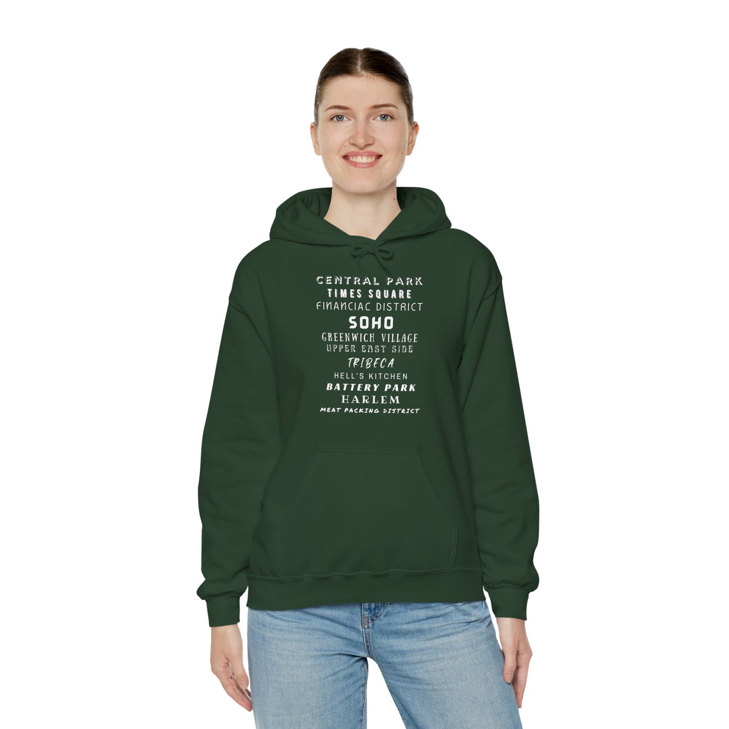 New York Neighborhoods -Unisex Heavy Blend Hooded Sweatshirt (VARIETY OF COLORS) "Iconic NYC on Swag"