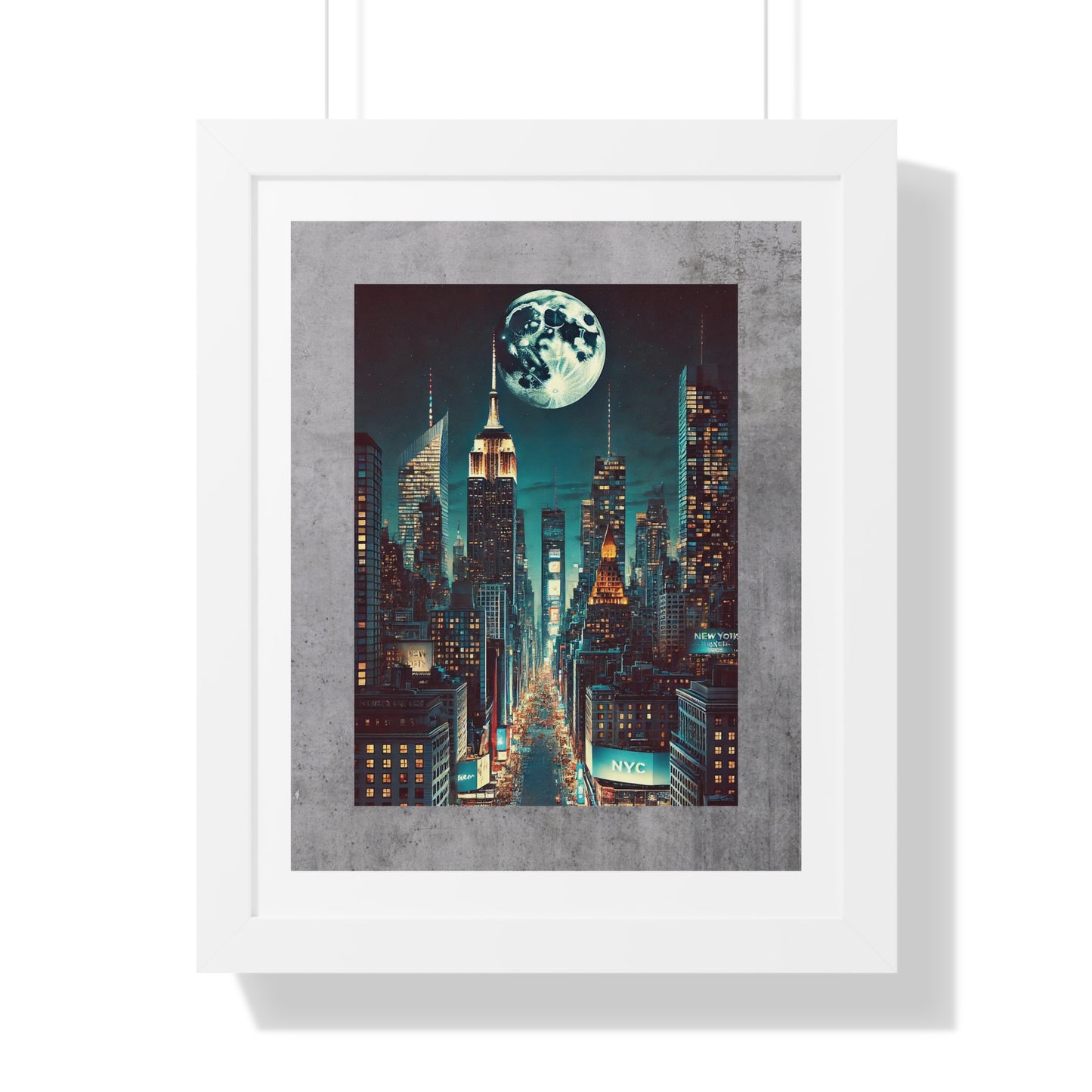 MOON OVER New York City - “Framed Print That Brings Spaces to Life”