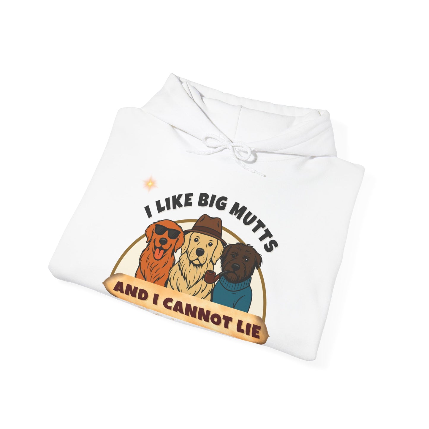 "I LIKE BIG MUTTS-AND I CANNOT LIE- Unisex Heavy Blend Hooded Sweatshirt -(LIGHT COLORS) "WHEN YOU LOVE BIG DOGS"