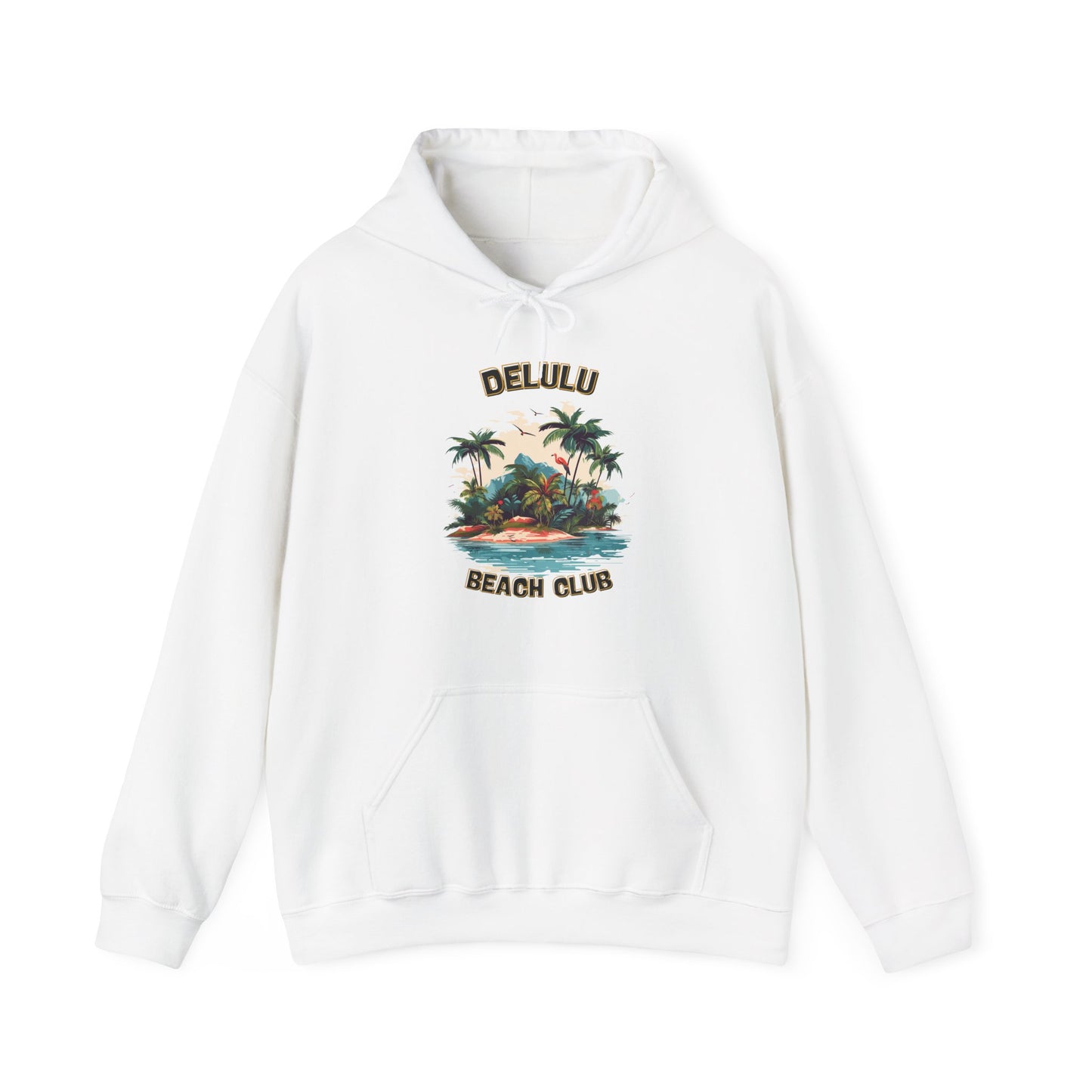 DELULU BEACH CLUB- VARSITY LEAGUE- Unisex Heavy Blend Hooded Sweatshirt-“Trending Streetwear Hoodie — Cozy Campus Top Pick”