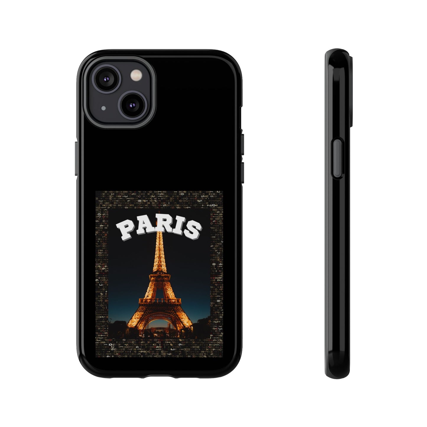 PARIS AT NIGHT- Tough Phone Cases - Fits Most Phone Sizes!! (BLACK) "Travel in Style"