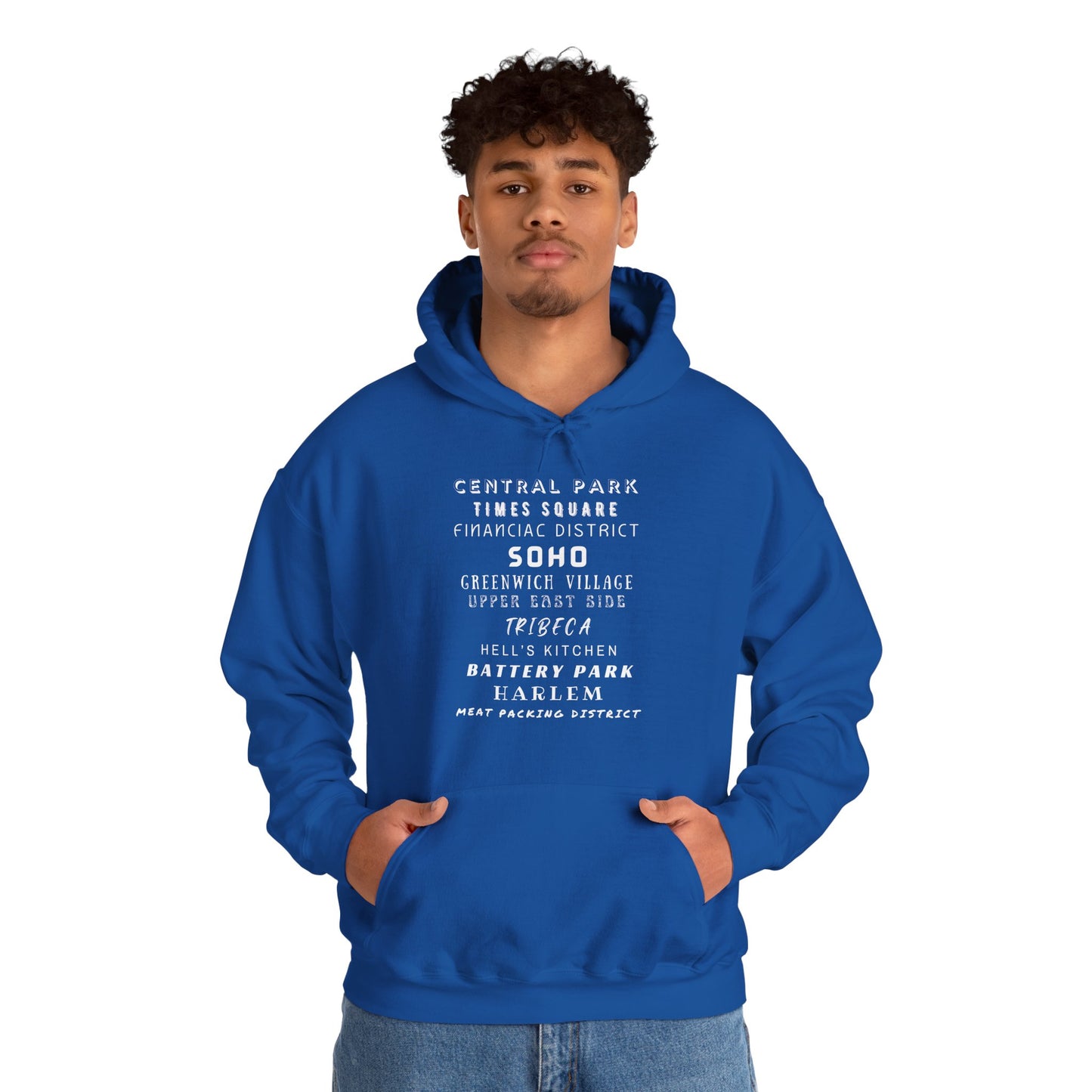 New York Neighborhoods -Unisex Heavy Blend Hooded Sweatshirt (VARIETY OF COLORS) "Iconic NYC on Swag"