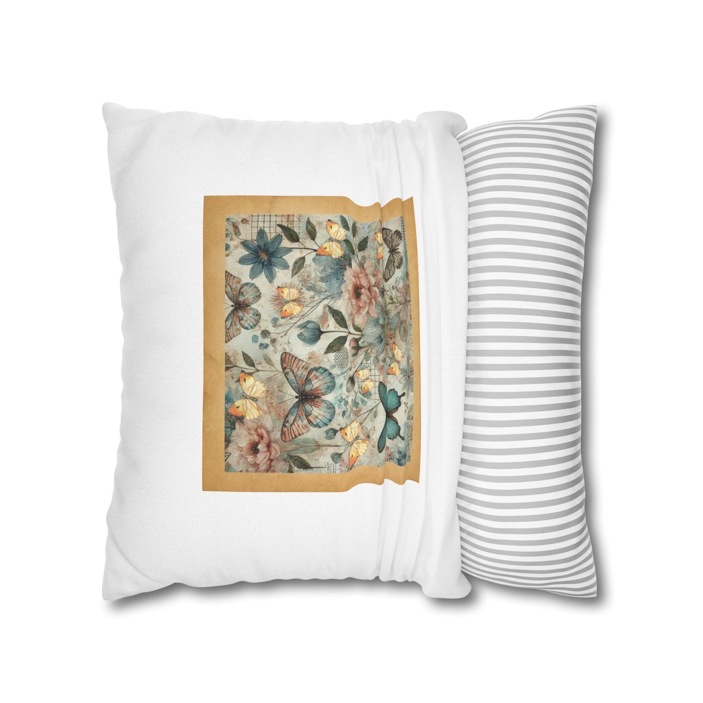 WHIMSY FLORAL Bohemian Floral Pillowcase - "Decorative Garden Motif Throw Cushion Cover"