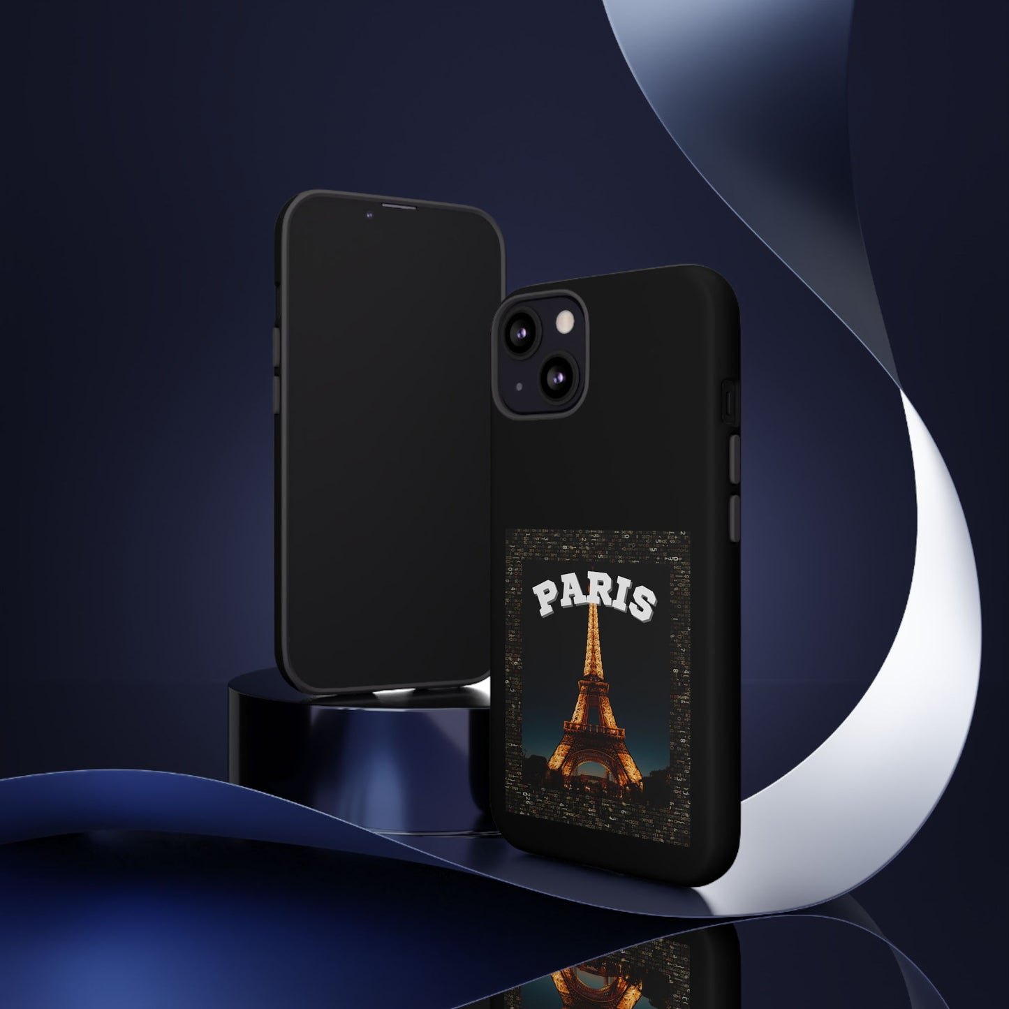 PARIS AT NIGHT- Tough Phone Cases - Fits Most Phone Sizes!! (BLACK) "Travel in Style"