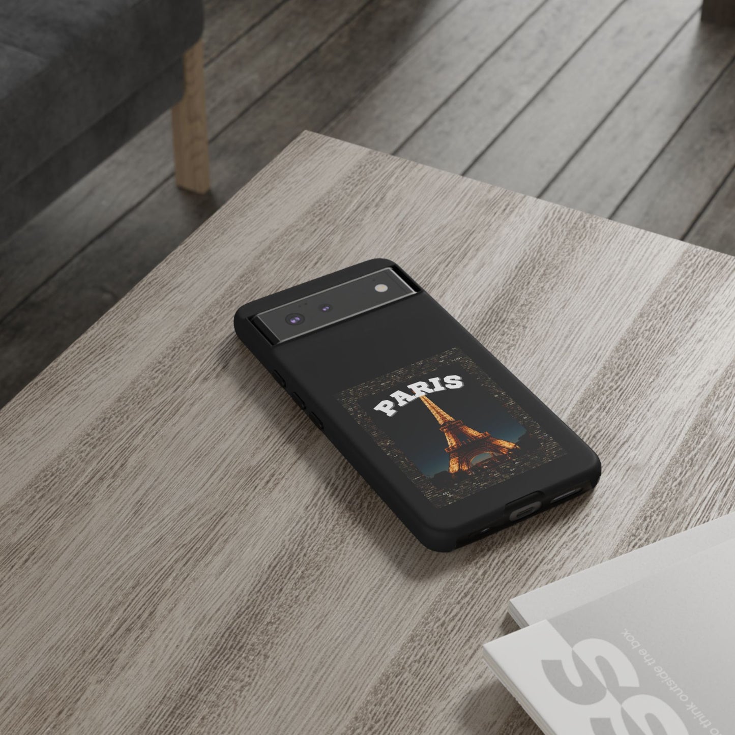 PARIS AT NIGHT- Tough Phone Cases - Fits Most Phone Sizes!! (BLACK) "Travel in Style"