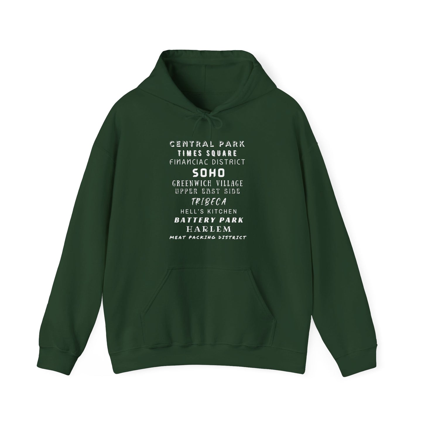 New York Neighborhoods -Unisex Heavy Blend Hooded Sweatshirt (VARIETY OF COLORS) "Iconic NYC on Swag"