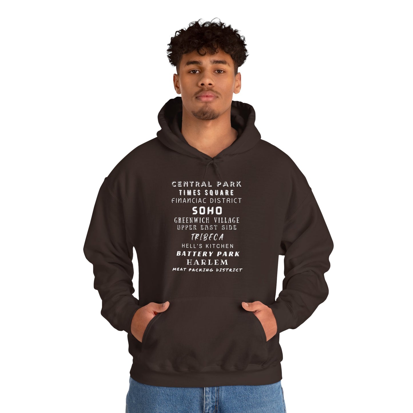 New York Neighborhoods -Unisex Heavy Blend Hooded Sweatshirt (VARIETY OF COLORS) "Iconic NYC on Swag"