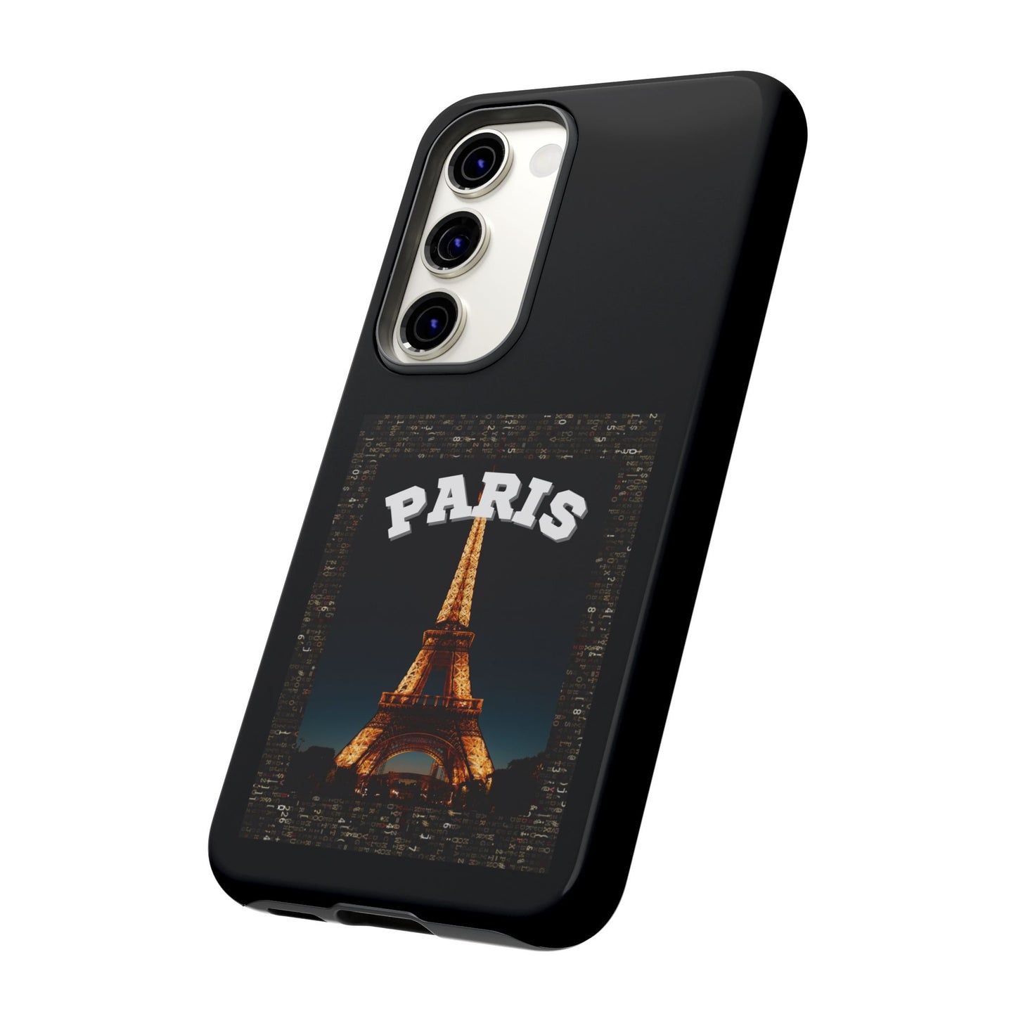 PARIS AT NIGHT- Tough Phone Cases - Fits Most Phone Sizes!! (BLACK) "Travel in Style"