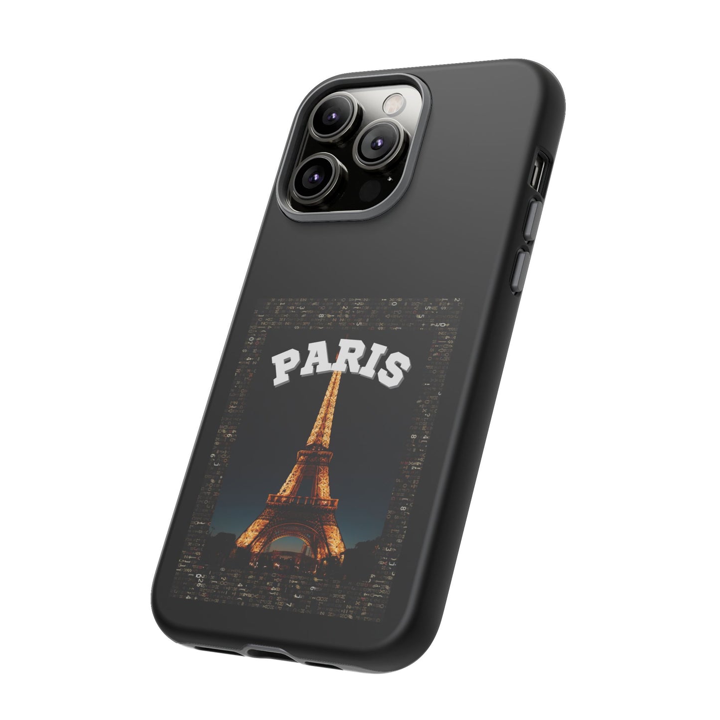 PARIS AT NIGHT- Tough Phone Cases - Fits Most Phone Sizes!! (BLACK) "Travel in Style"