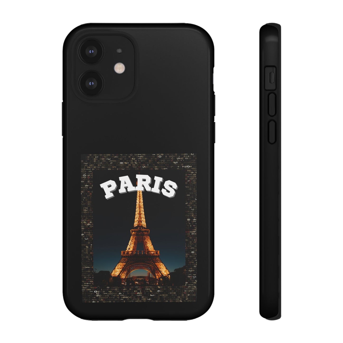 PARIS AT NIGHT- Tough Phone Cases - Fits Most Phone Sizes!! (BLACK) "Travel in Style"