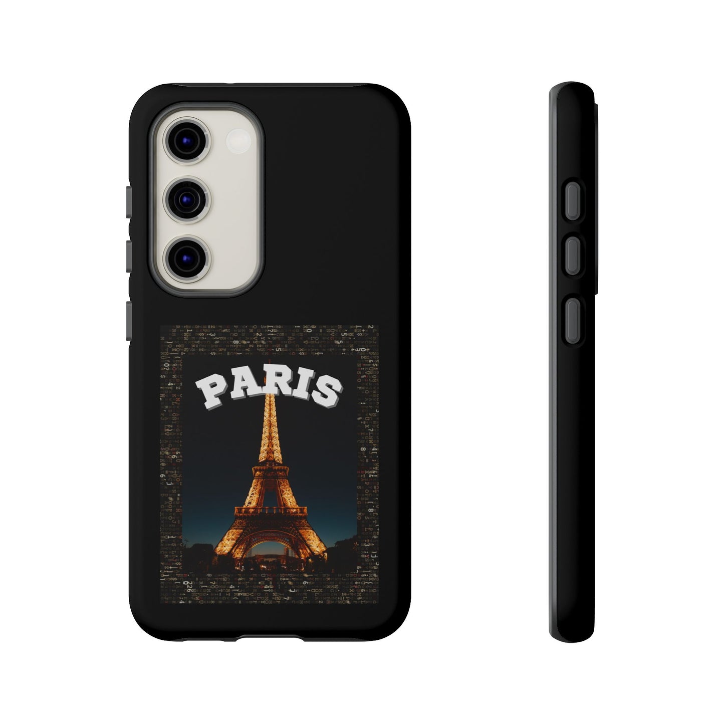 PARIS AT NIGHT- Tough Phone Cases - Fits Most Phone Sizes!! (BLACK) "Travel in Style"