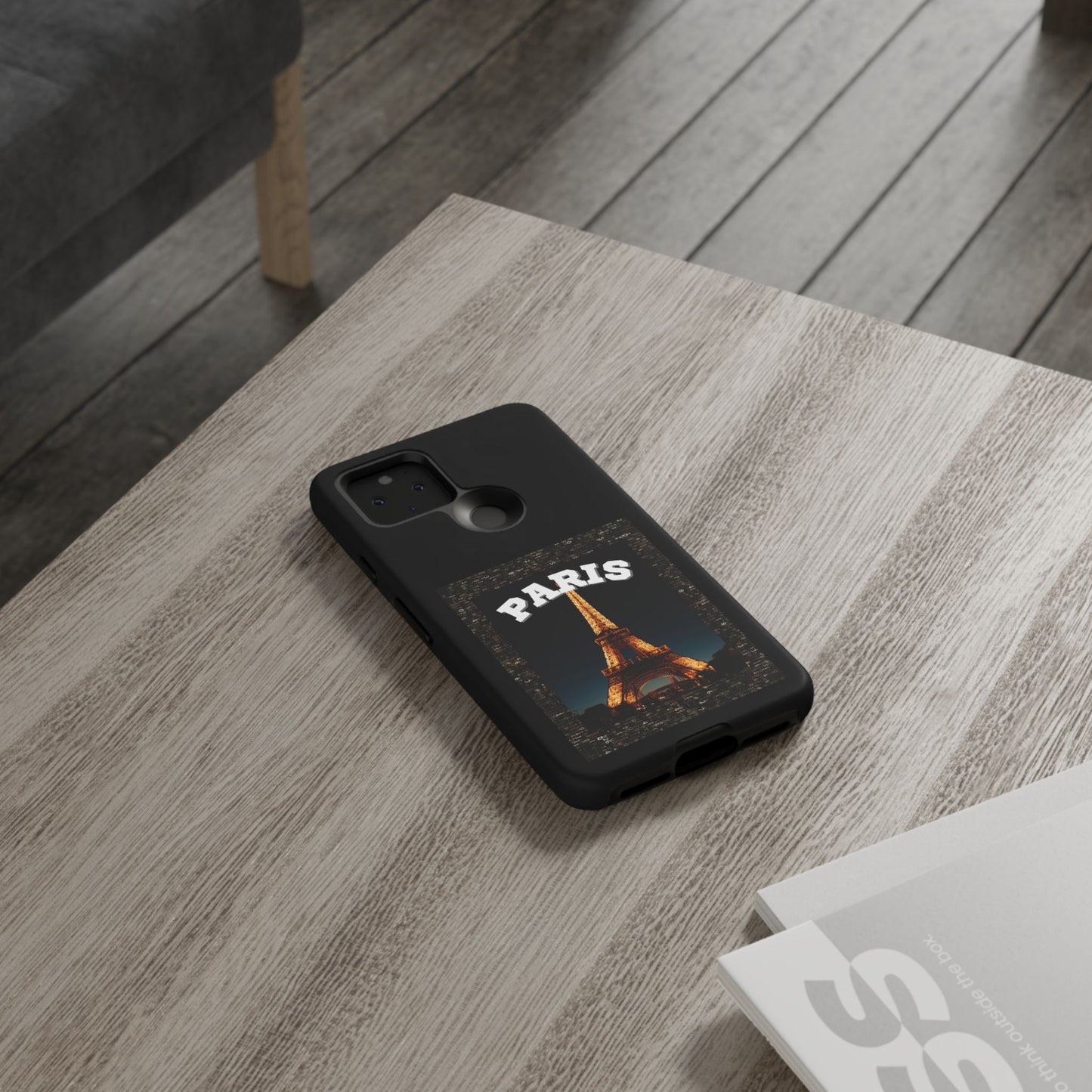 PARIS AT NIGHT- Tough Phone Cases - Fits Most Phone Sizes!! (BLACK) "Travel in Style"