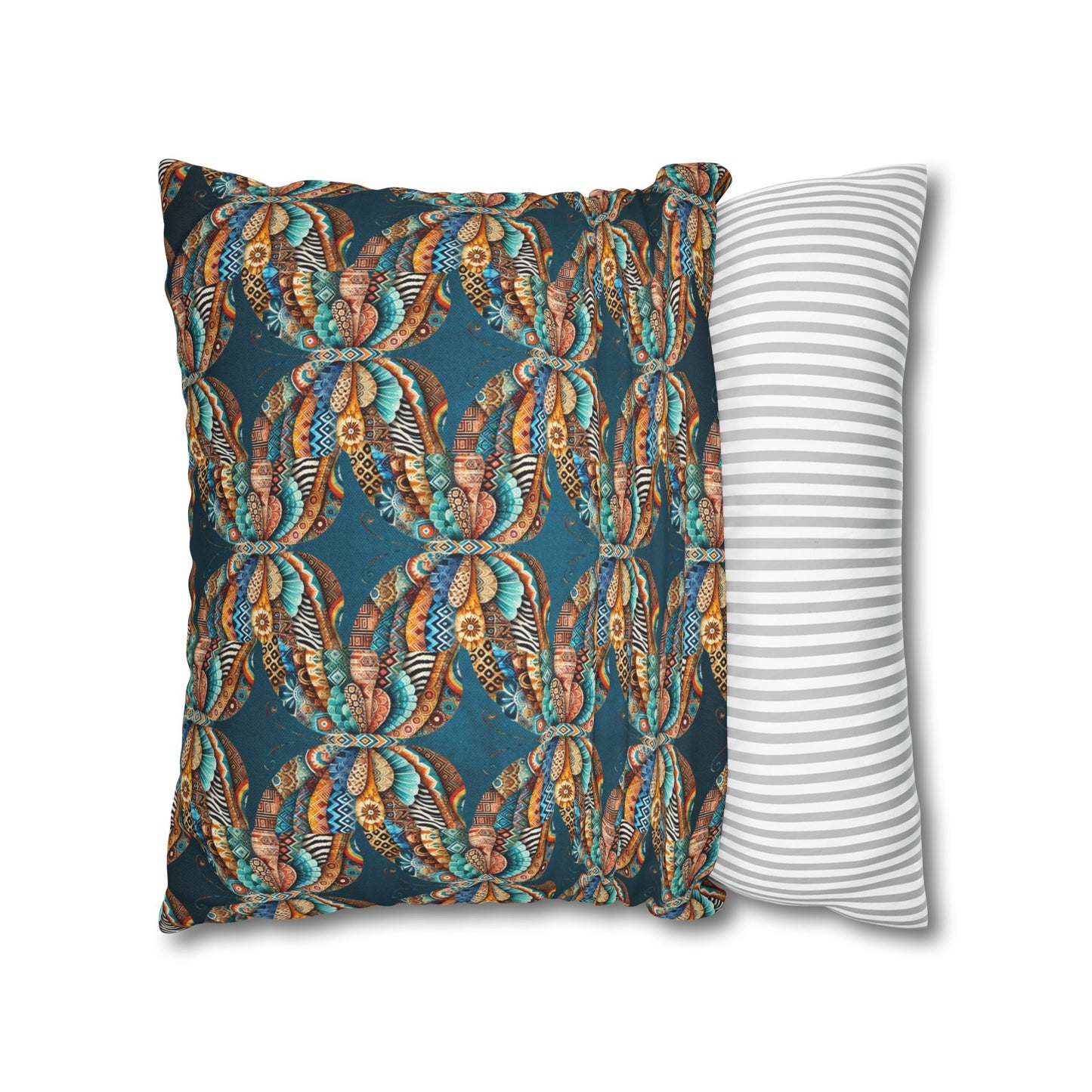 ABSTRACT COLLAGE-Bohemian Design Square Pillowcase (COVER ONLY) - "Boho Home Decor"