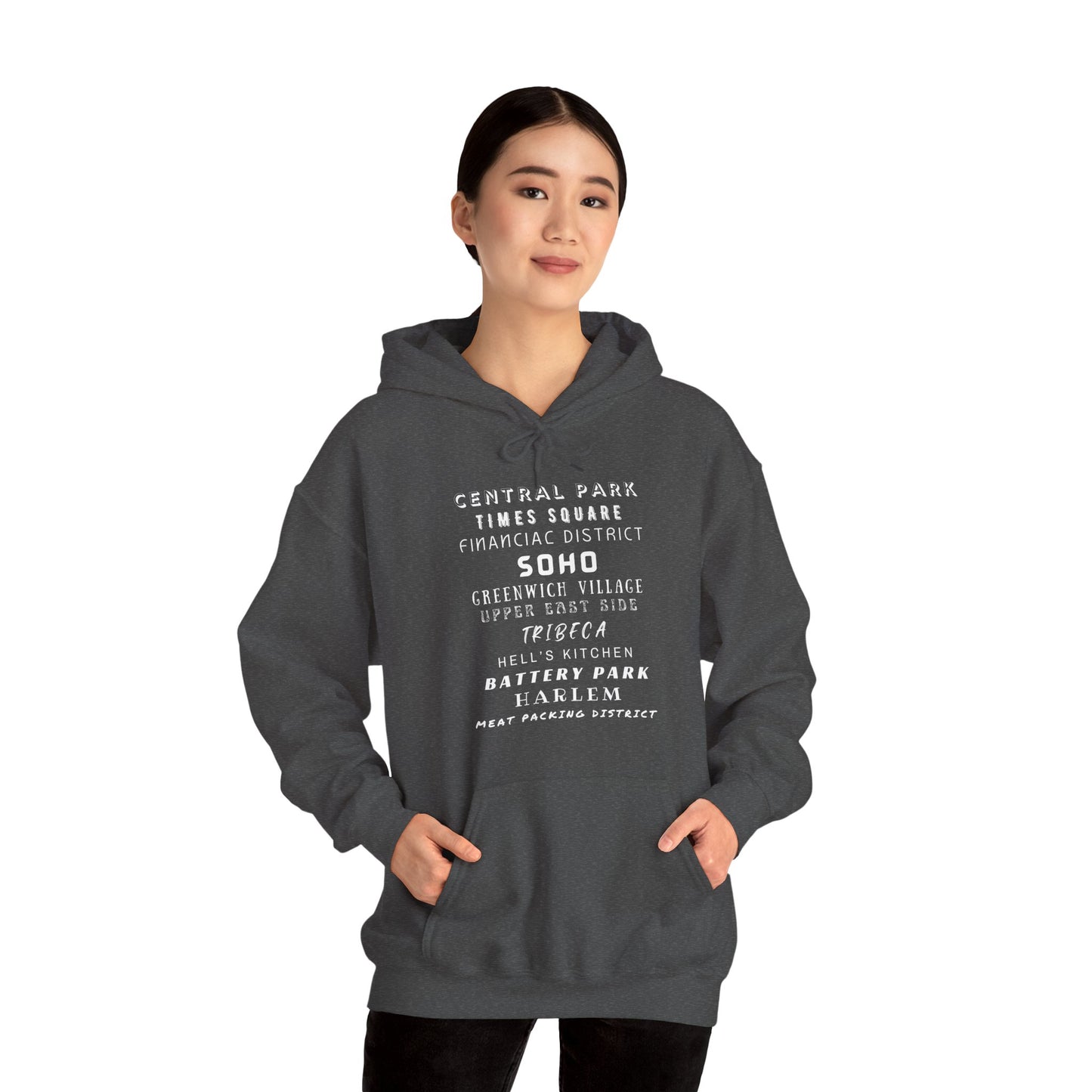 New York Neighborhoods -Unisex Heavy Blend Hooded Sweatshirt (VARIETY OF COLORS) "Iconic NYC on Swag"