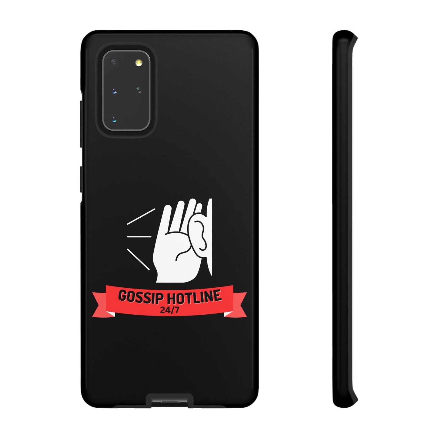 GOSSIP HOTLINE-Tough Phone Cases - Fits Most Phone Sizes!! (BLACK) "When Your Phone Case Spills The Tea"
