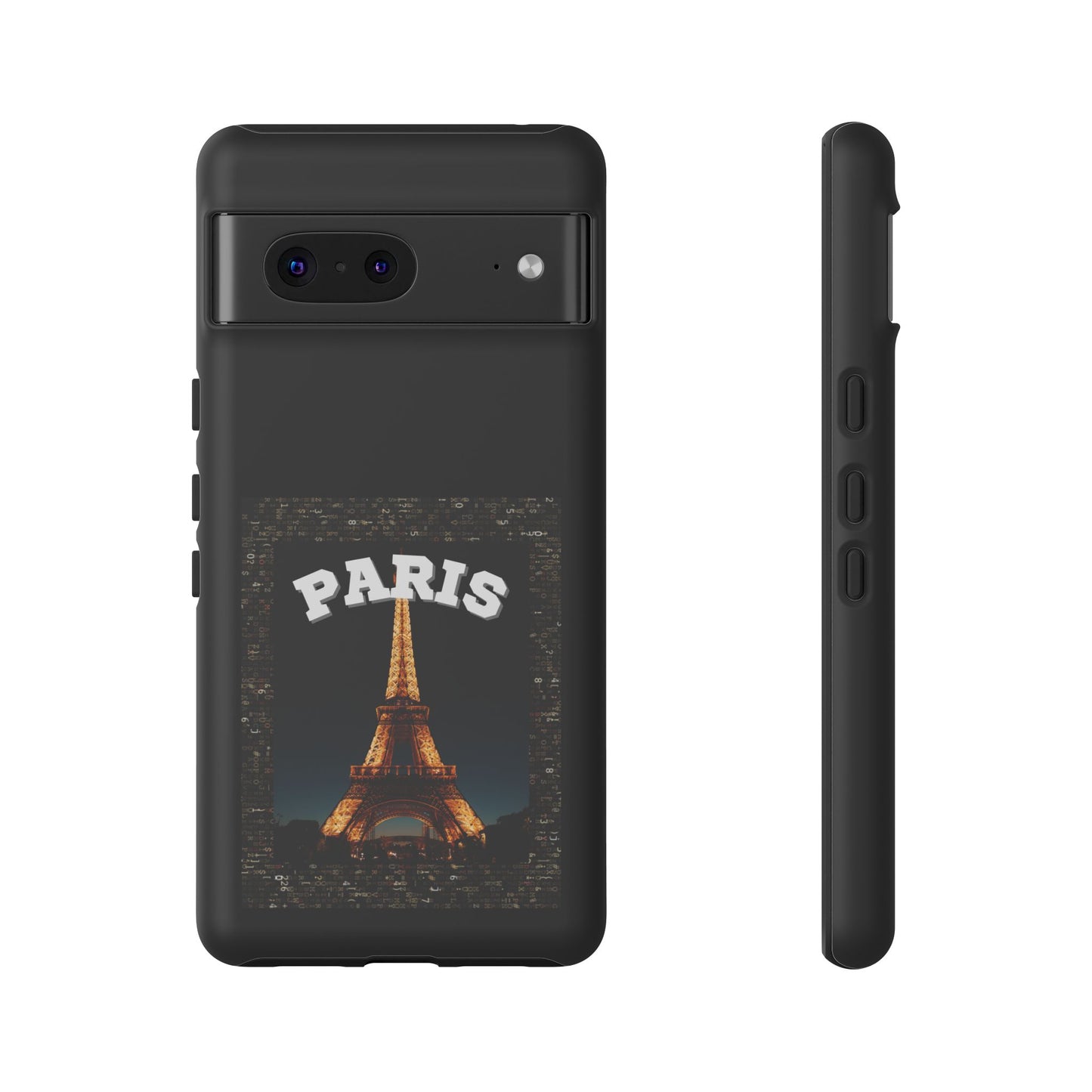 PARIS AT NIGHT- Tough Phone Cases - Fits Most Phone Sizes!! (BLACK) "Travel in Style"
