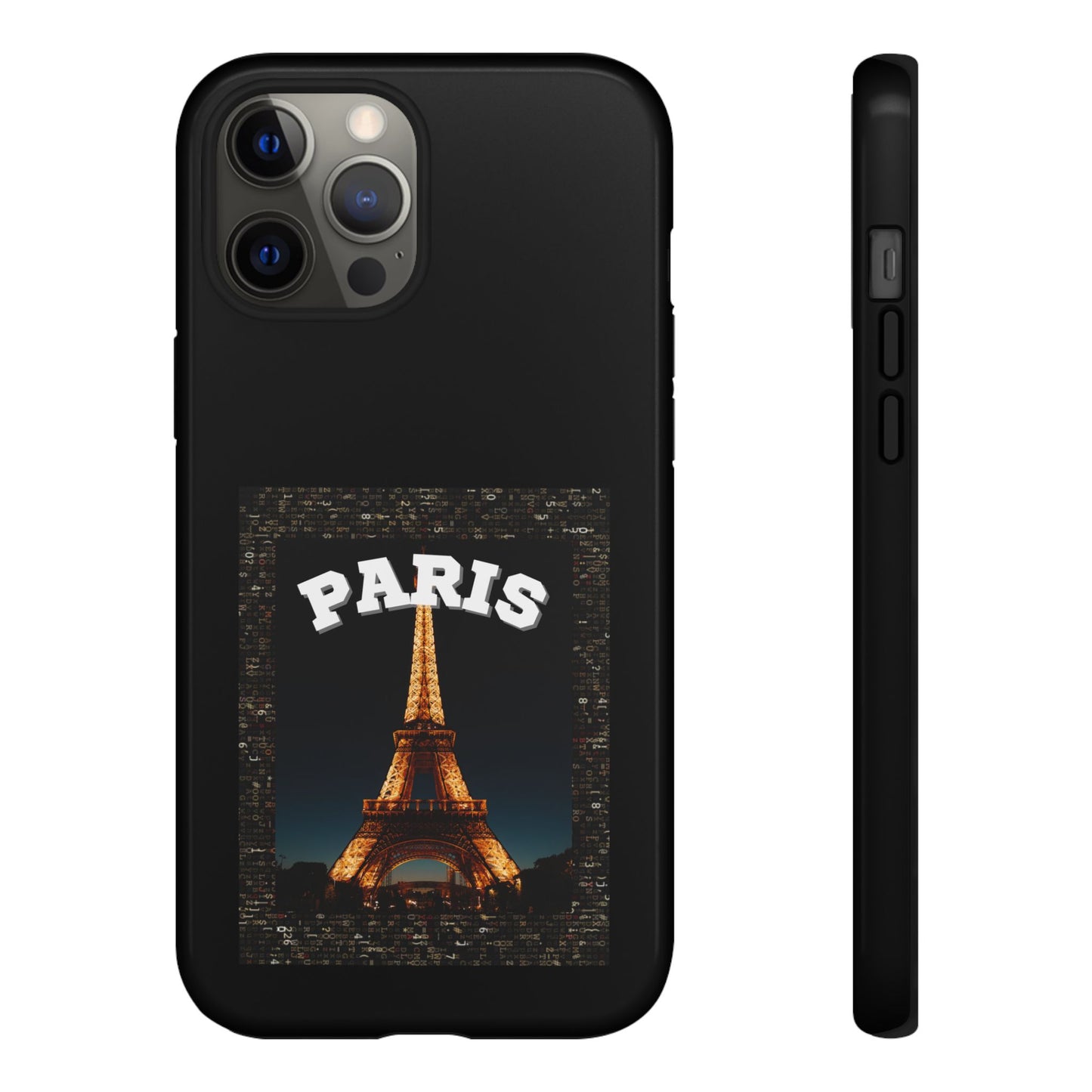 PARIS AT NIGHT- Tough Phone Cases - Fits Most Phone Sizes!! (BLACK) "Travel in Style"