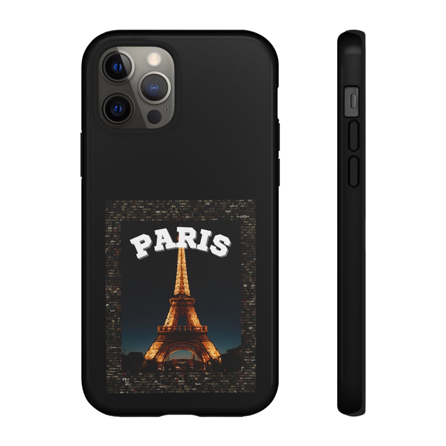 PARIS AT NIGHT- Tough Phone Cases - Fits Most Phone Sizes!! (BLACK) "Travel in Style"