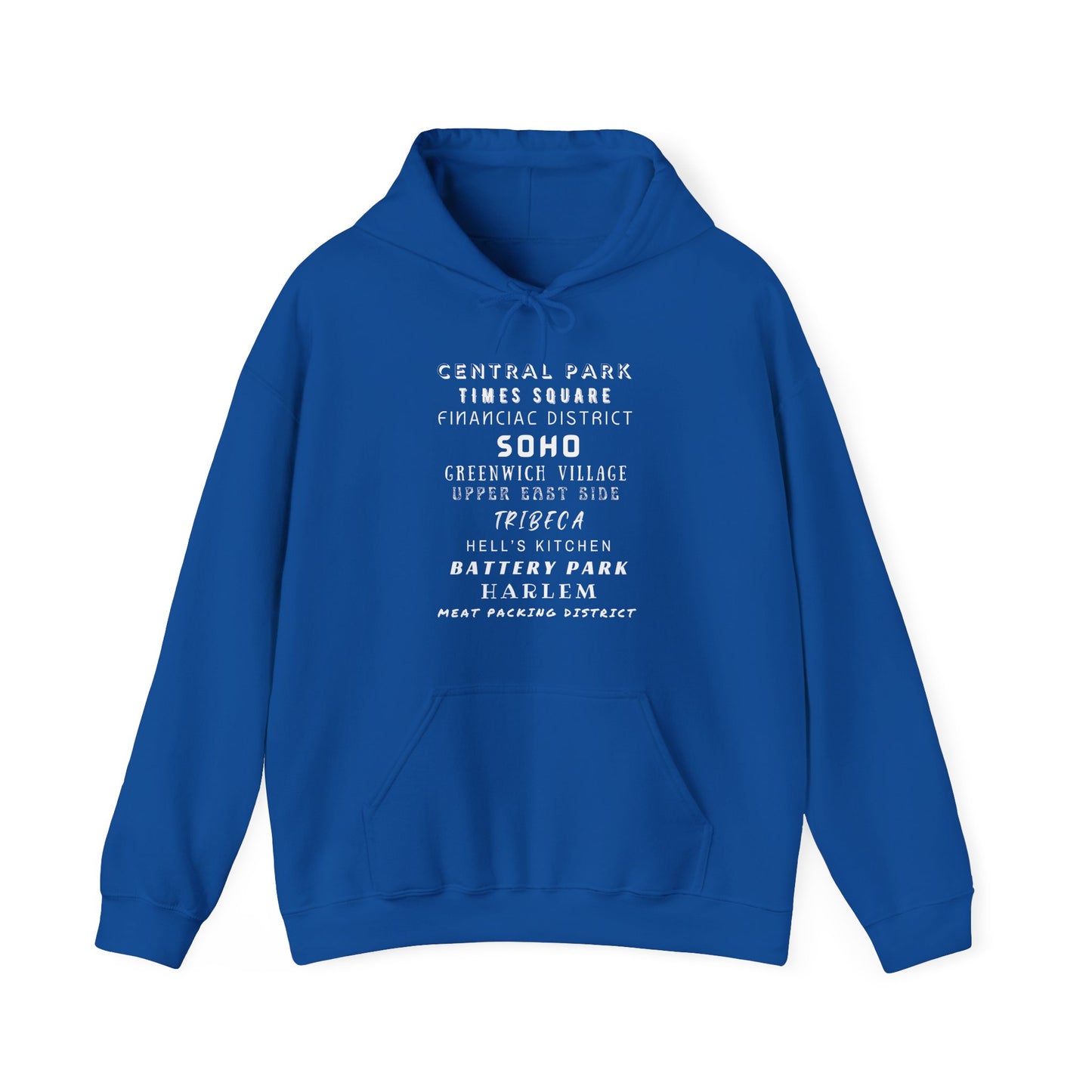 New York Neighborhoods -Unisex Heavy Blend Hooded Sweatshirt (VARIETY OF COLORS) "Iconic NYC on Swag"