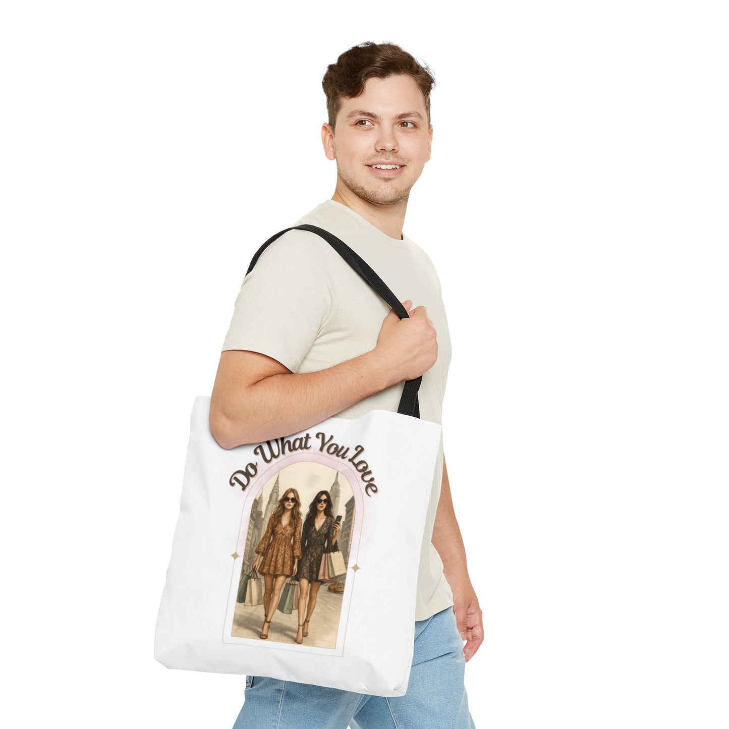 DO WHAT YOU LOVE- AOP Tote Bag (white)-"Every Outfit Deserves A Tote Moment"