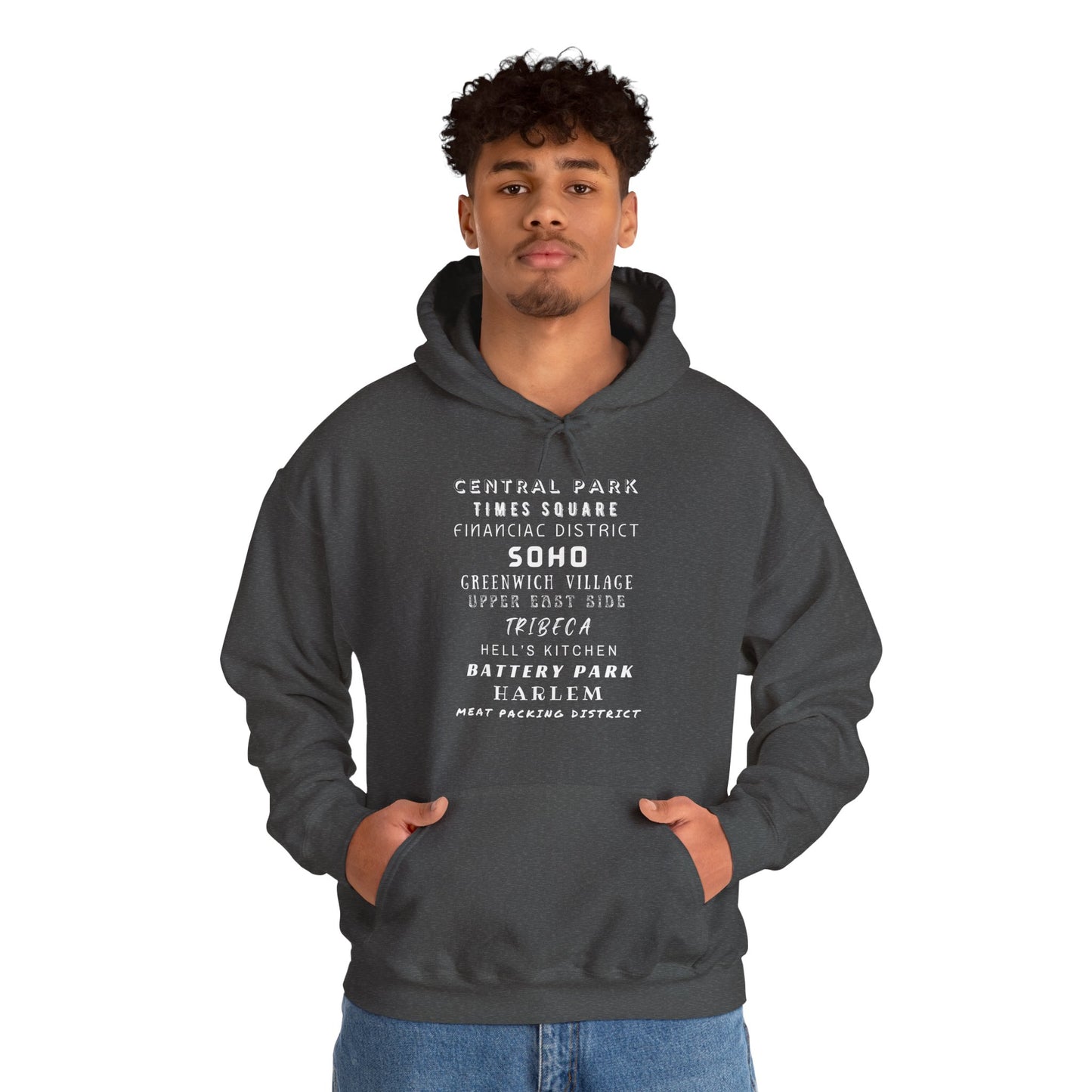 New York Neighborhoods -Unisex Heavy Blend Hooded Sweatshirt (VARIETY OF COLORS) "Iconic NYC on Swag"