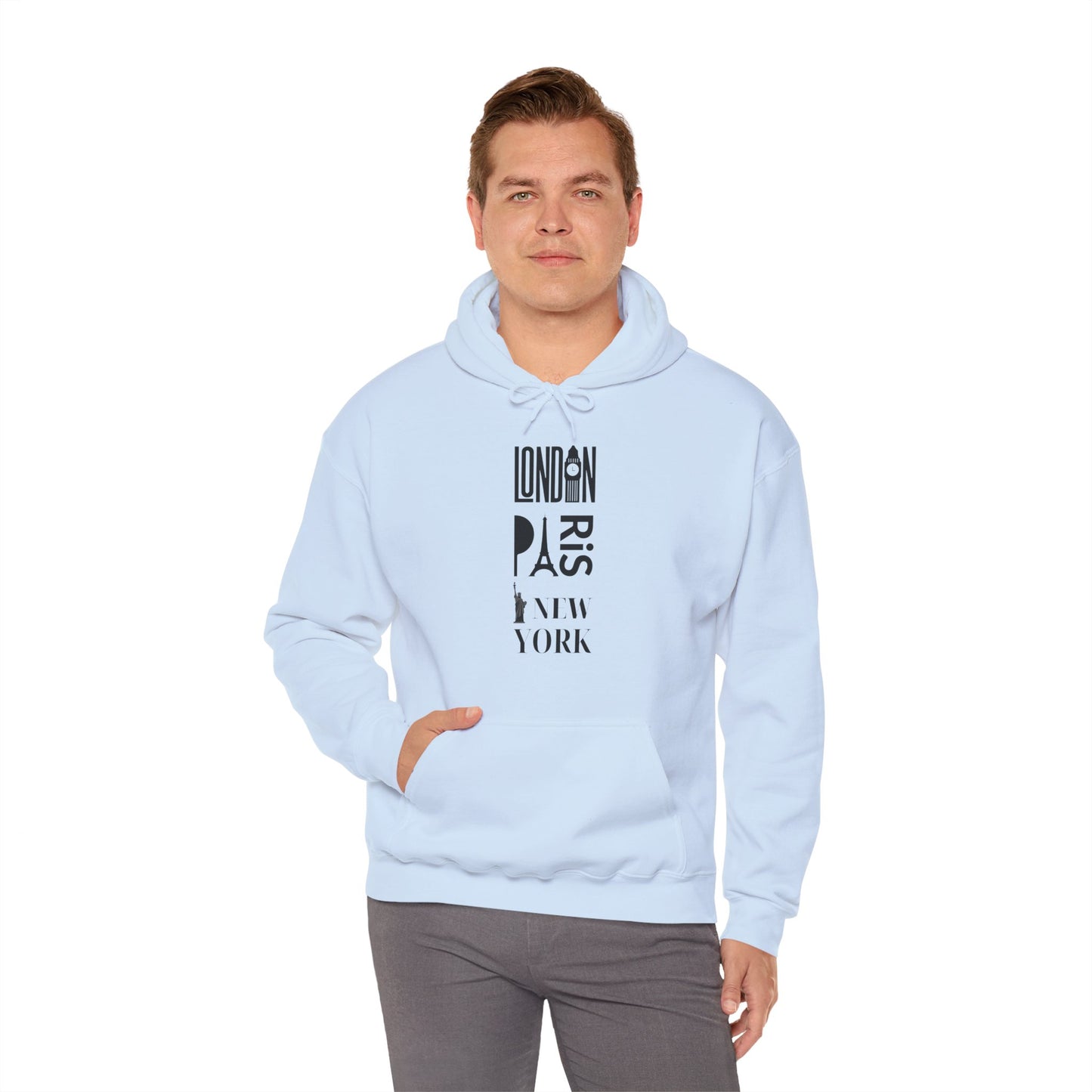 London Paris NY- Unisex Heavy Blend Hooded Sweatshirt (VARIETY OF COLORS)