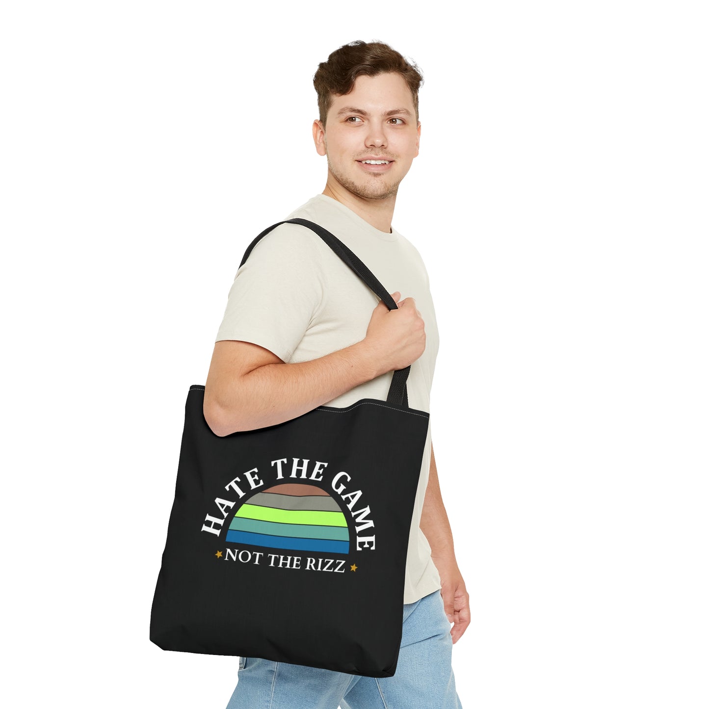 HATE THE GAME NOT THE RIZZ- AOP Tote Bag-"Carry Confidence Everywhere You Go"