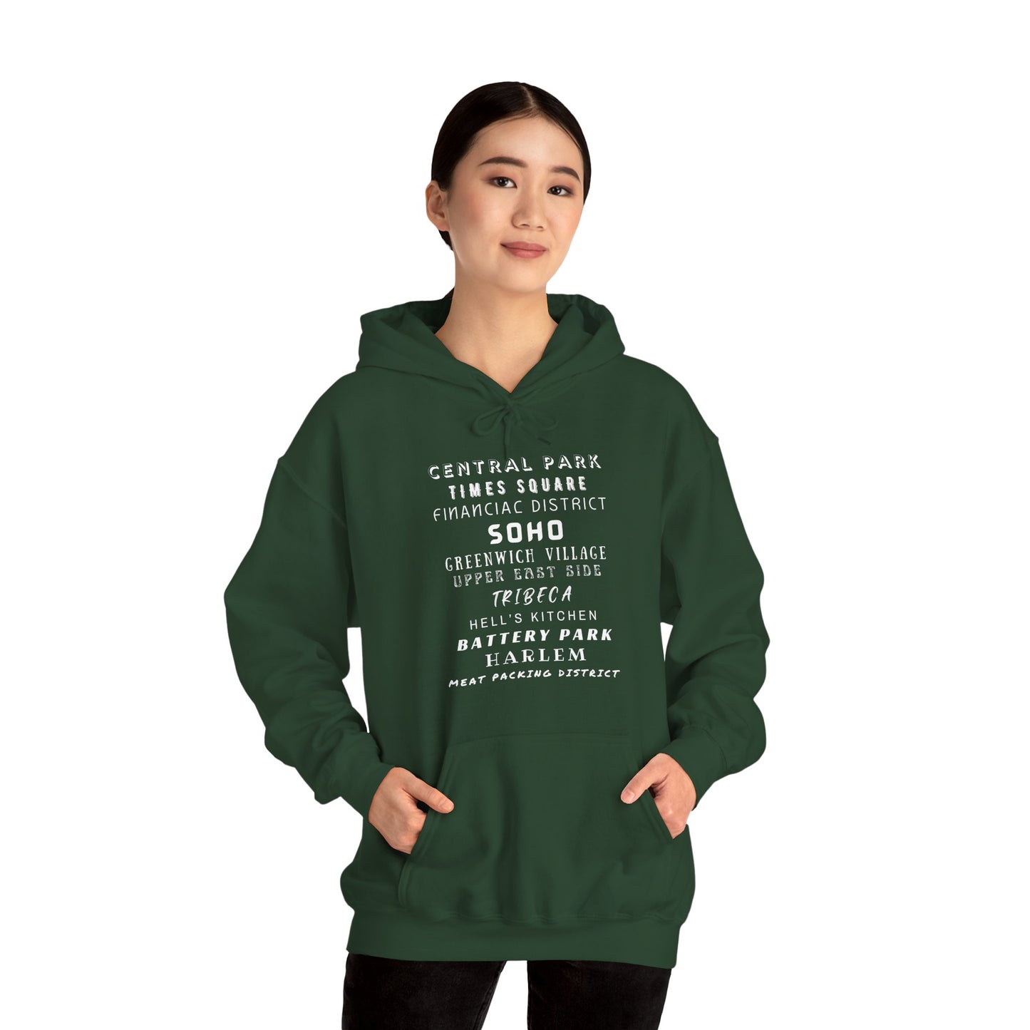 New York Neighborhoods -Unisex Heavy Blend Hooded Sweatshirt (VARIETY OF COLORS) "Iconic NYC on Swag"
