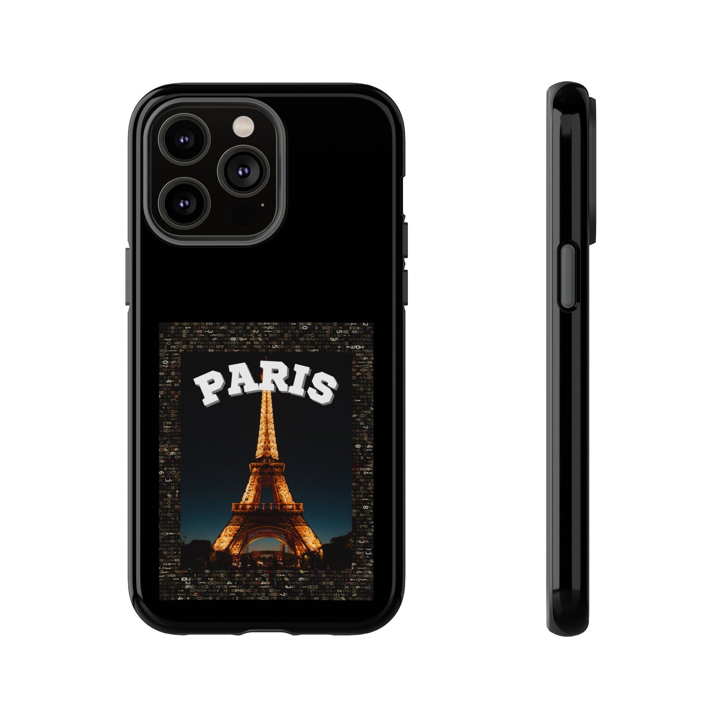 PARIS AT NIGHT- Tough Phone Cases - Fits Most Phone Sizes!! (BLACK) "Travel in Style"