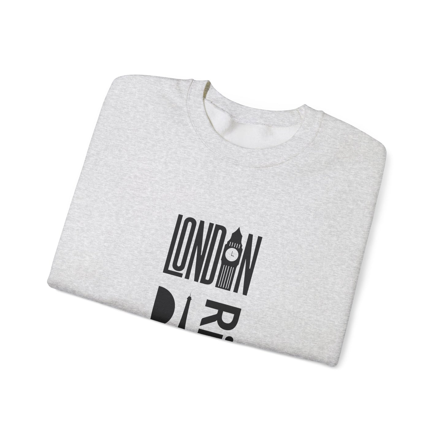 LONDON NEW YORK PARIS- Unisex Heavy Blend Crewneck Sweatshirt (VARIETY OF COLORS) "Stylish Travel Sweatshirt- Big City Energy"