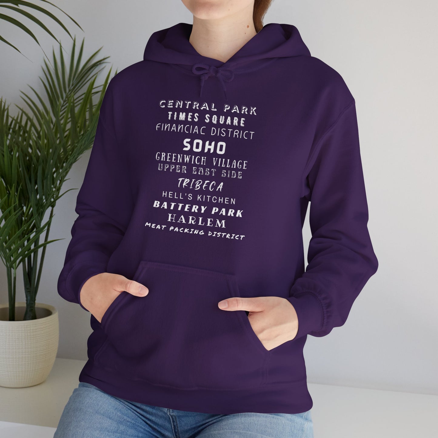 New York Neighborhoods -Unisex Heavy Blend Hooded Sweatshirt (VARIETY OF COLORS) "Iconic NYC on Swag"