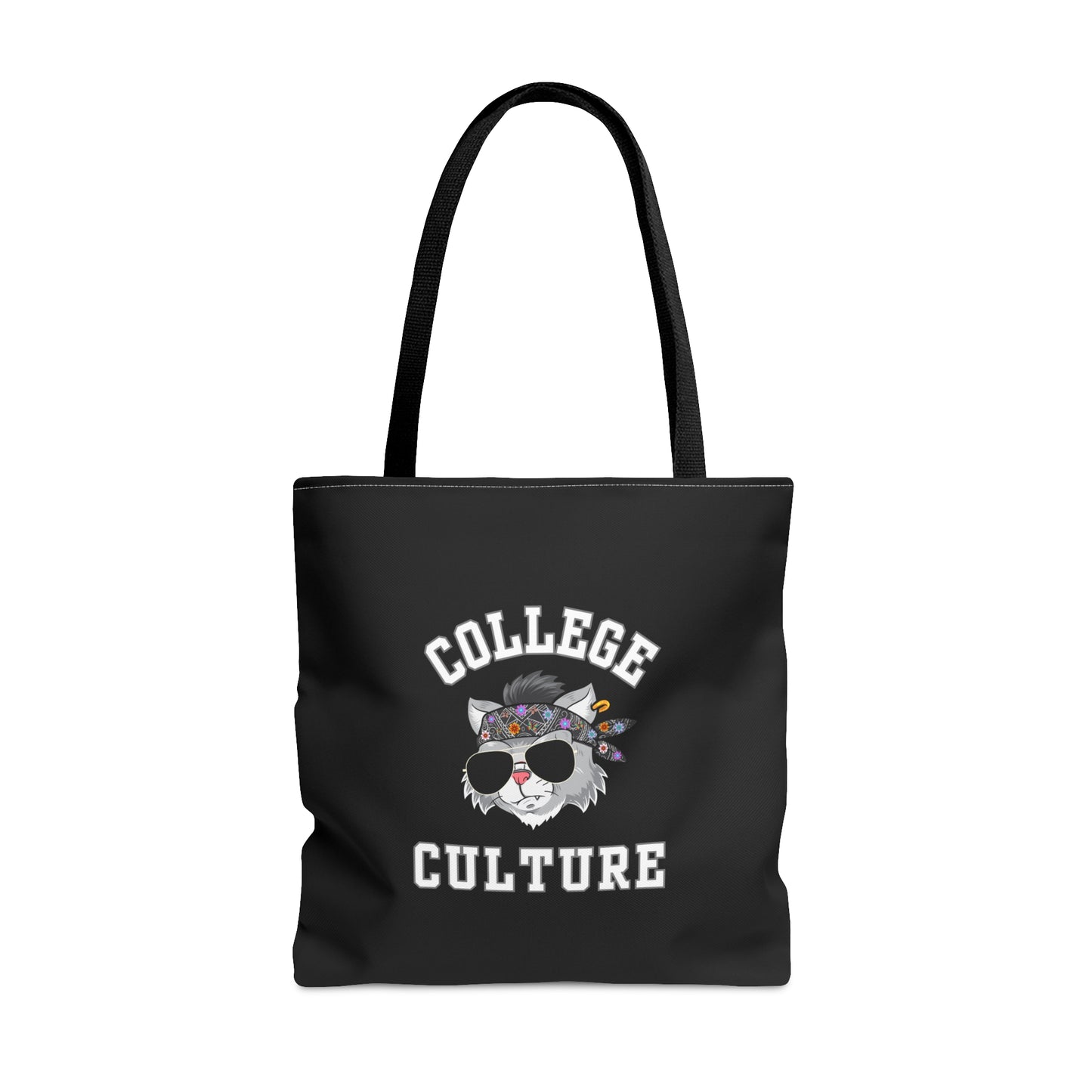 COLLEGE CULTURE- AOP Tote Bag (BLACK)-"Instant Upgrade, Instant Style"