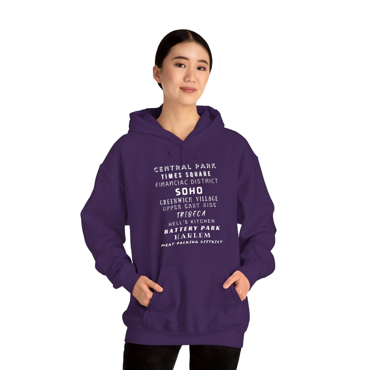 New York Neighborhoods -Unisex Heavy Blend Hooded Sweatshirt (VARIETY OF COLORS) "Iconic NYC on Swag"