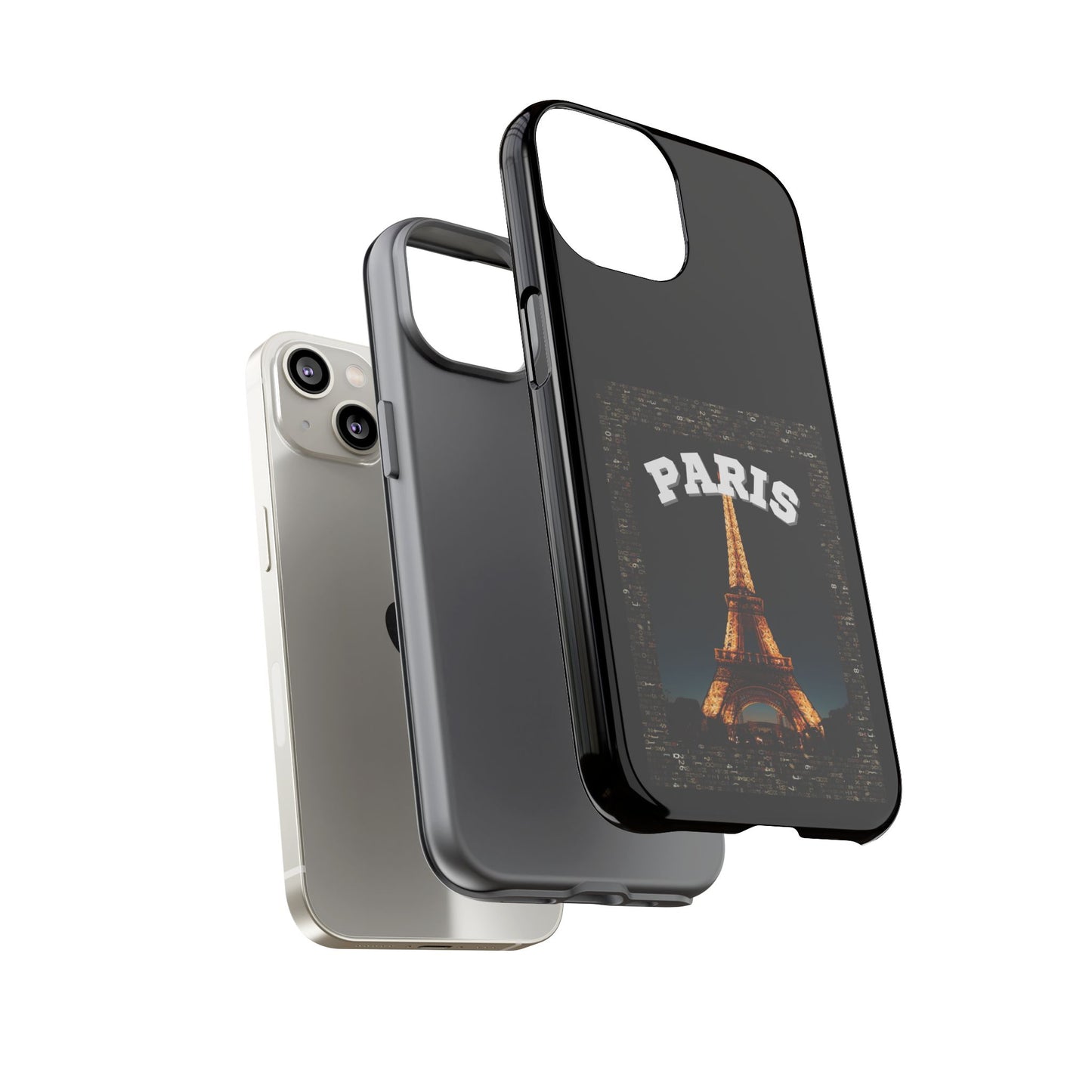 PARIS AT NIGHT- Tough Phone Cases - Fits Most Phone Sizes!! (BLACK) "Travel in Style"