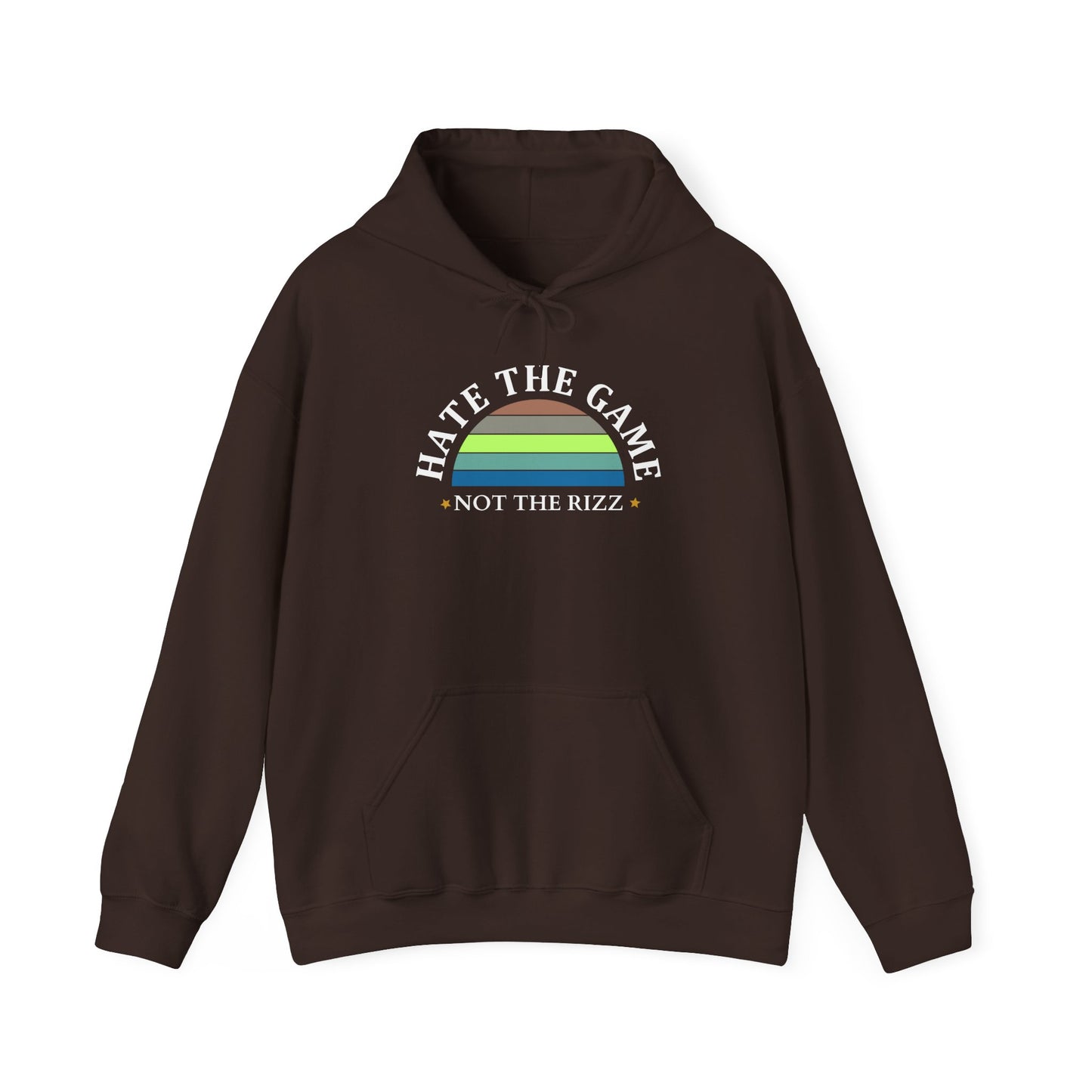 HATE THE GAME, NOT THE RIZZ- Unisex Heavy Blend Hooded Sweatshirt (DARK COLORS) “Everyday Streetwear Hoodie — Cozy, Casual, Trending Must Have”