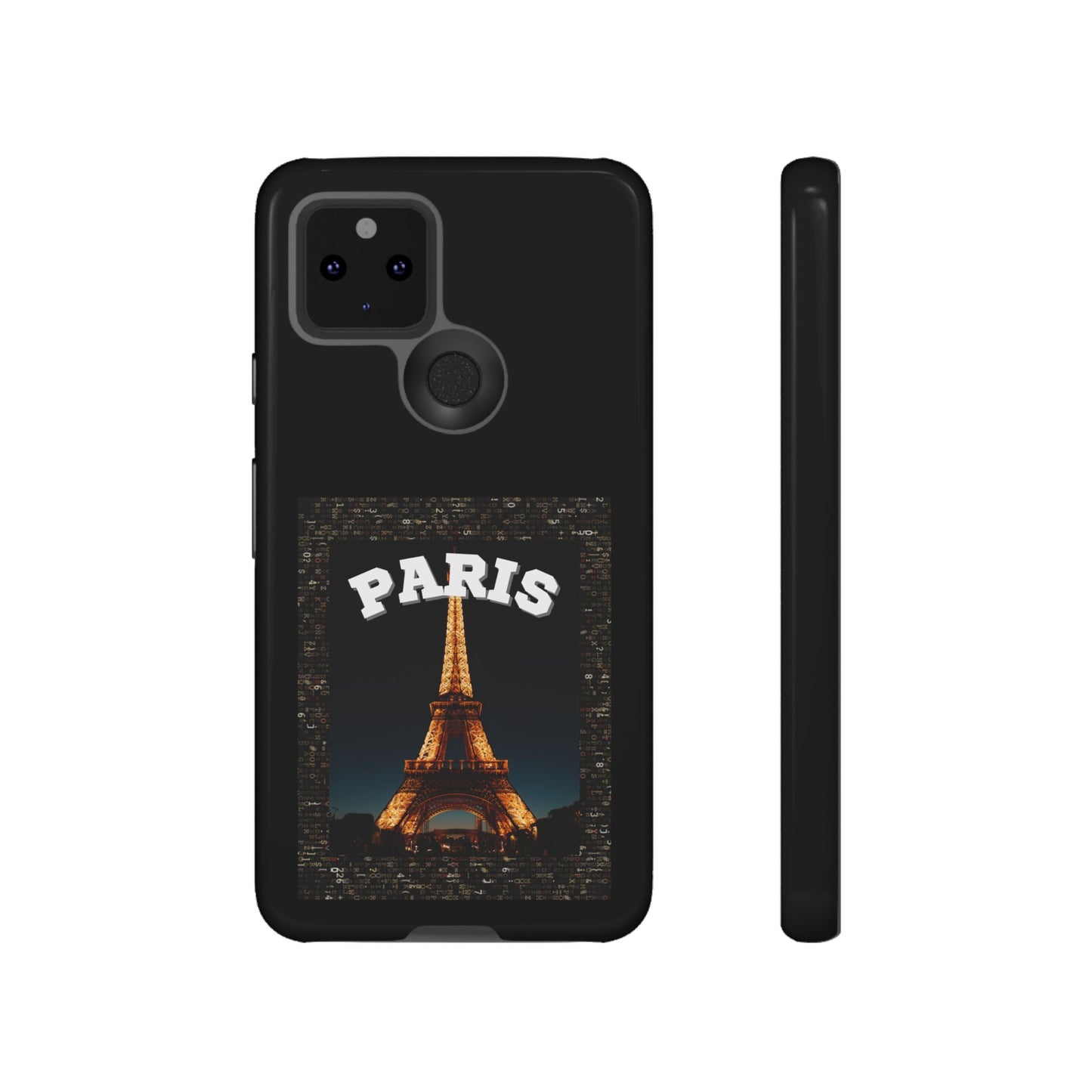 PARIS AT NIGHT- Tough Phone Cases - Fits Most Phone Sizes!! (BLACK) "Travel in Style"