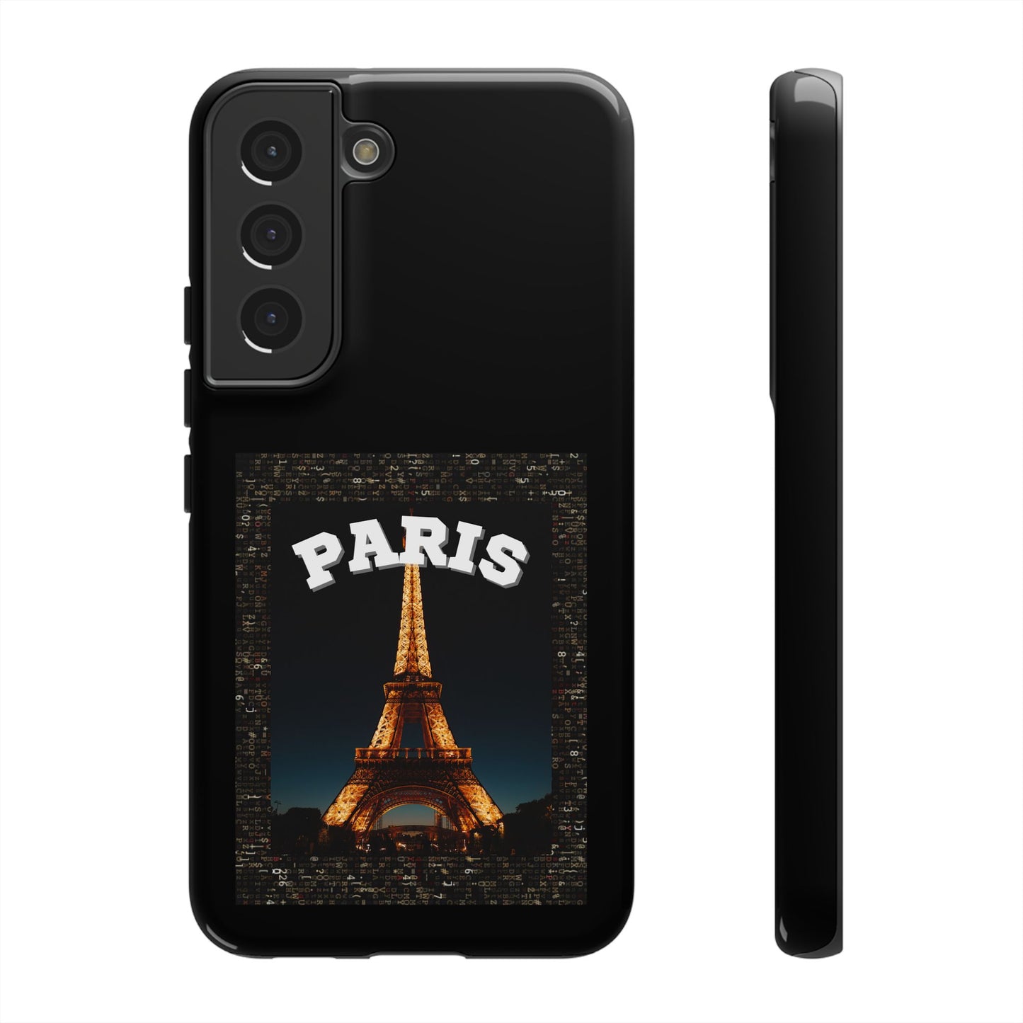 PARIS AT NIGHT- Tough Phone Cases - Fits Most Phone Sizes!! (BLACK) "Travel in Style"