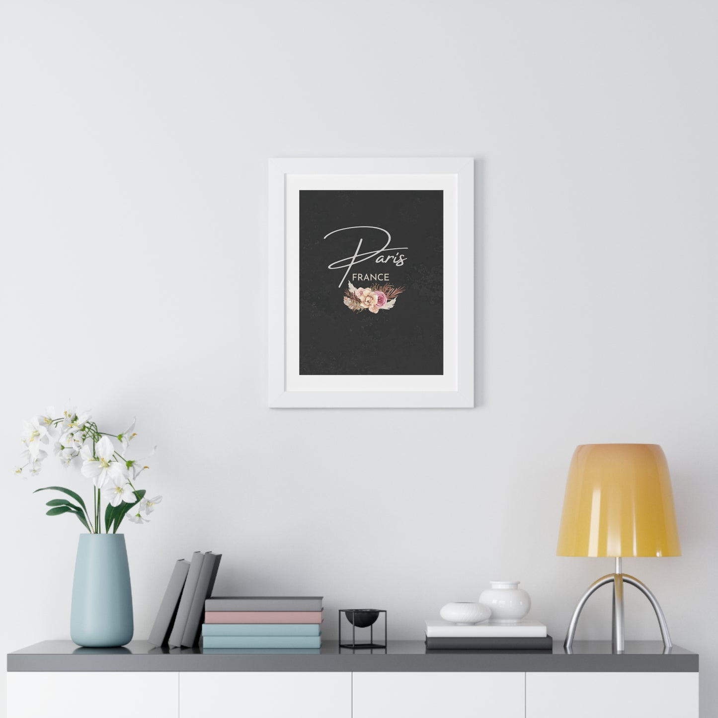 PARIS FRANCE FLORAL - Framed Poster - Urban Wall Art for Home Decor