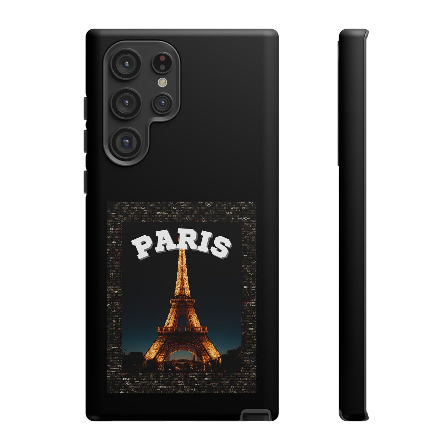 PARIS AT NIGHT- Tough Phone Cases - Fits Most Phone Sizes!! (BLACK) "Travel in Style"
