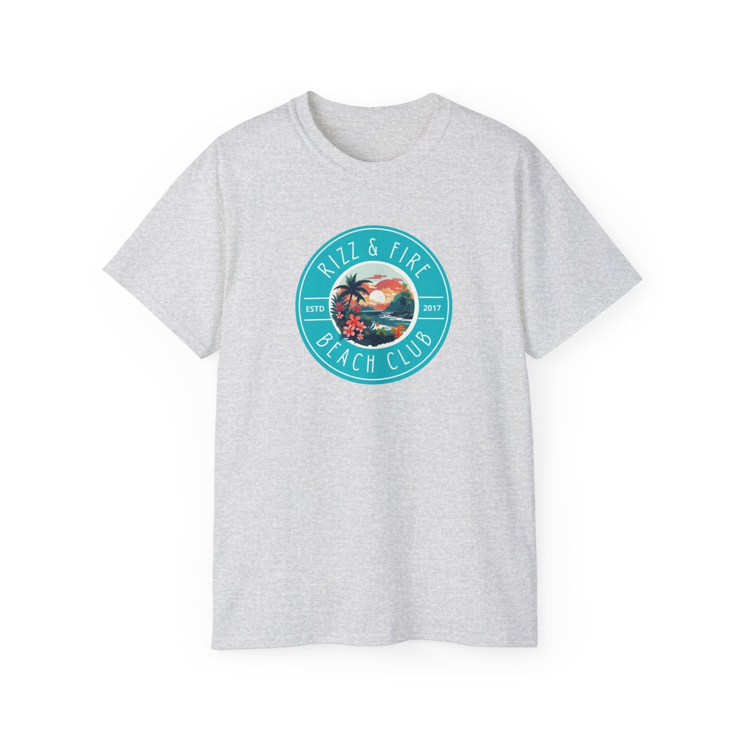 RIZZ & FIRE BEACH CLUB- T Shirt (VARIETY OF DARK COLORS) “Elevate Your Everyday with a Statement Tee”