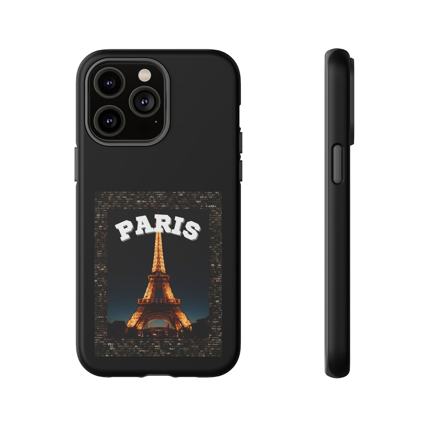 PARIS AT NIGHT- Tough Phone Cases - Fits Most Phone Sizes!! (BLACK) "Travel in Style"