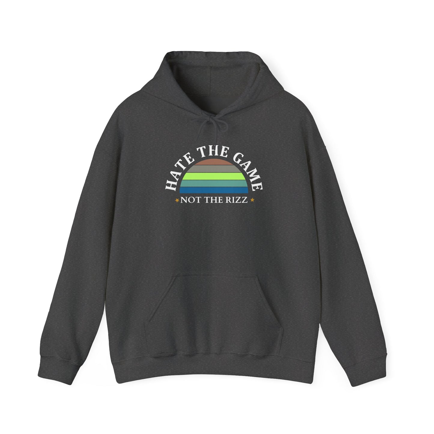 HATE THE GAME, NOT THE RIZZ- Unisex Heavy Blend Hooded Sweatshirt (DARK COLORS) “Everyday Streetwear Hoodie — Cozy, Casual, Trending Must Have”