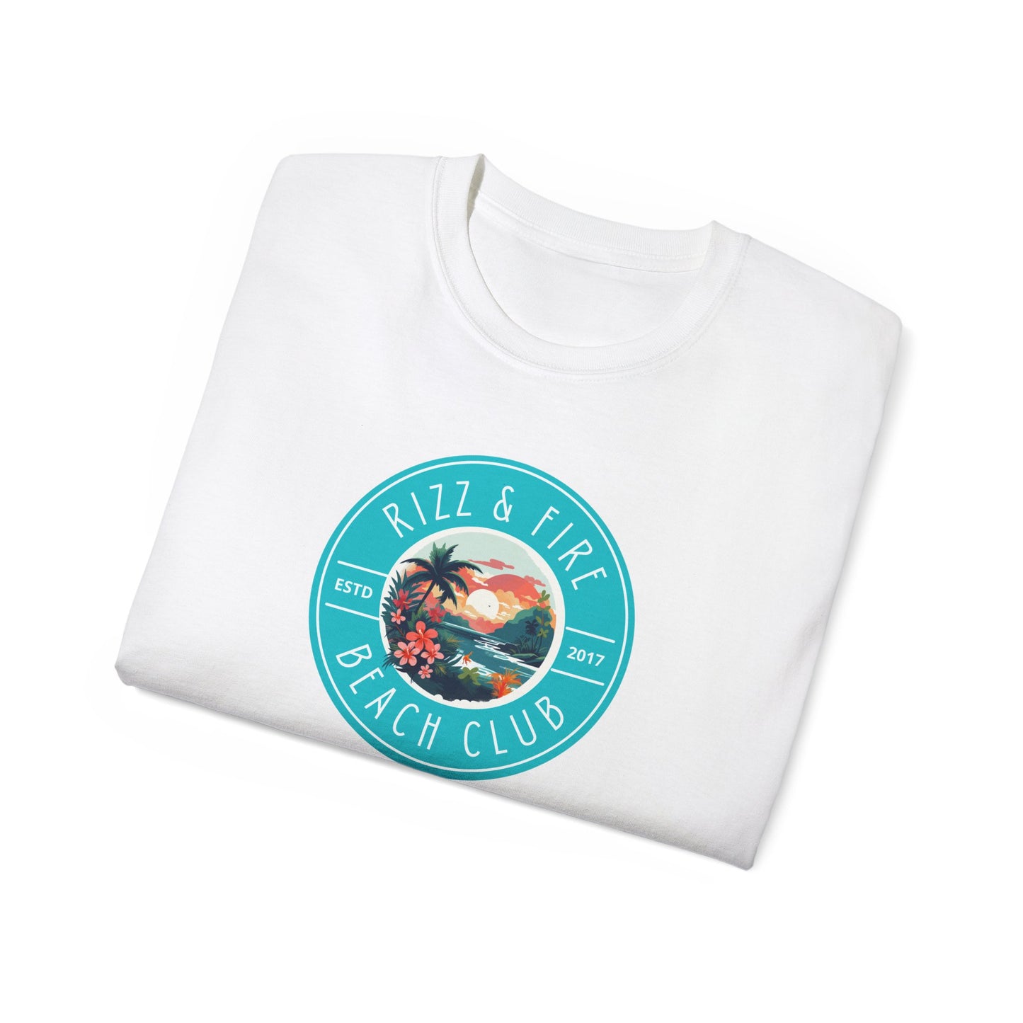 RIZZ & FIRE BEACH CLUB- T Shirt (VARIETY OF DARK COLORS) “Elevate Your Everyday with a Statement Tee”