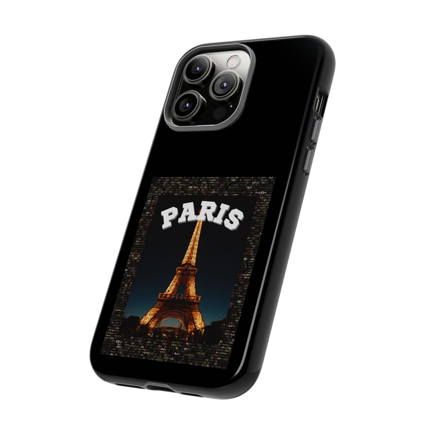 PARIS AT NIGHT- Tough Phone Cases - Fits Most Phone Sizes!! (BLACK) "Travel in Style"