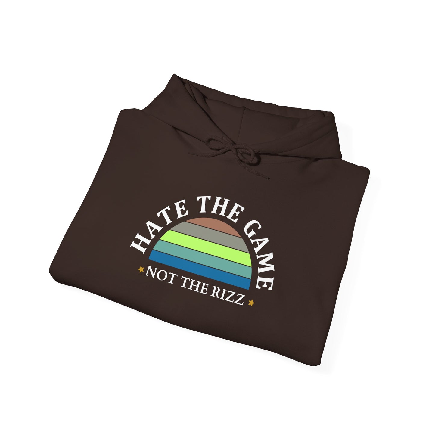 HATE THE GAME, NOT THE RIZZ- Unisex Heavy Blend Hooded Sweatshirt (DARK COLORS) “Everyday Streetwear Hoodie — Cozy, Casual, Trending Must Have”
