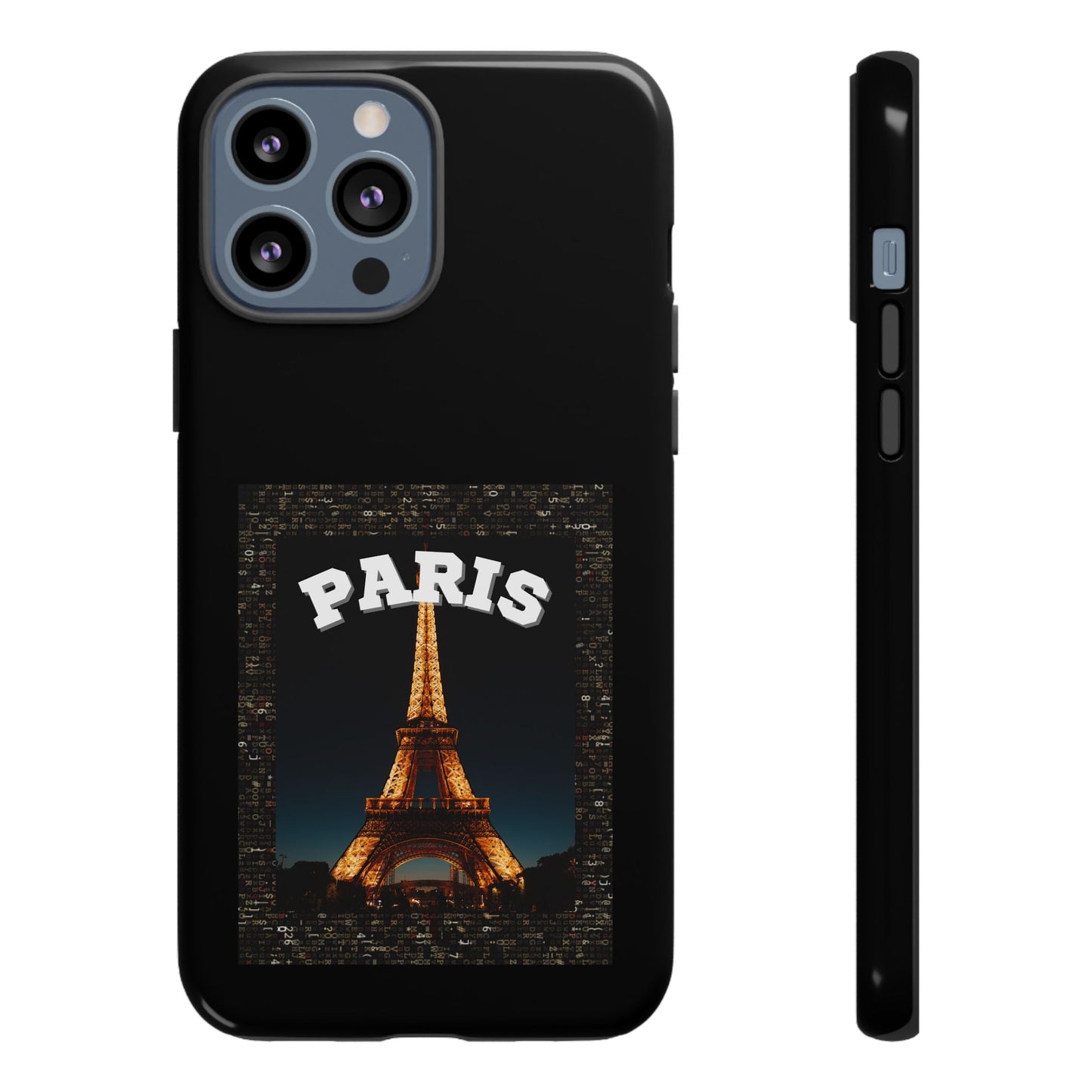 PARIS AT NIGHT- Tough Phone Cases - Fits Most Phone Sizes!! (BLACK) "Travel in Style"