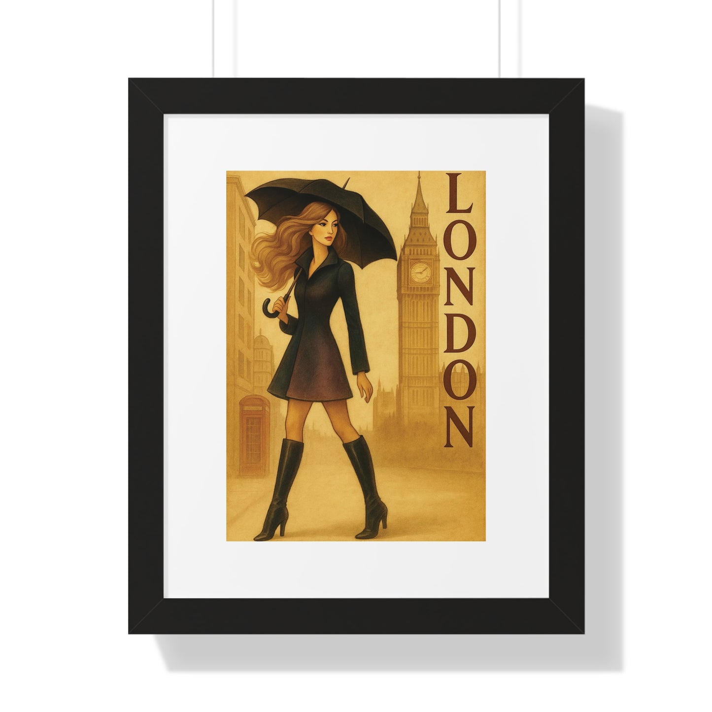 VINTAGE LONDON - Framed Print - "Urban Wall Art for Home Decor'