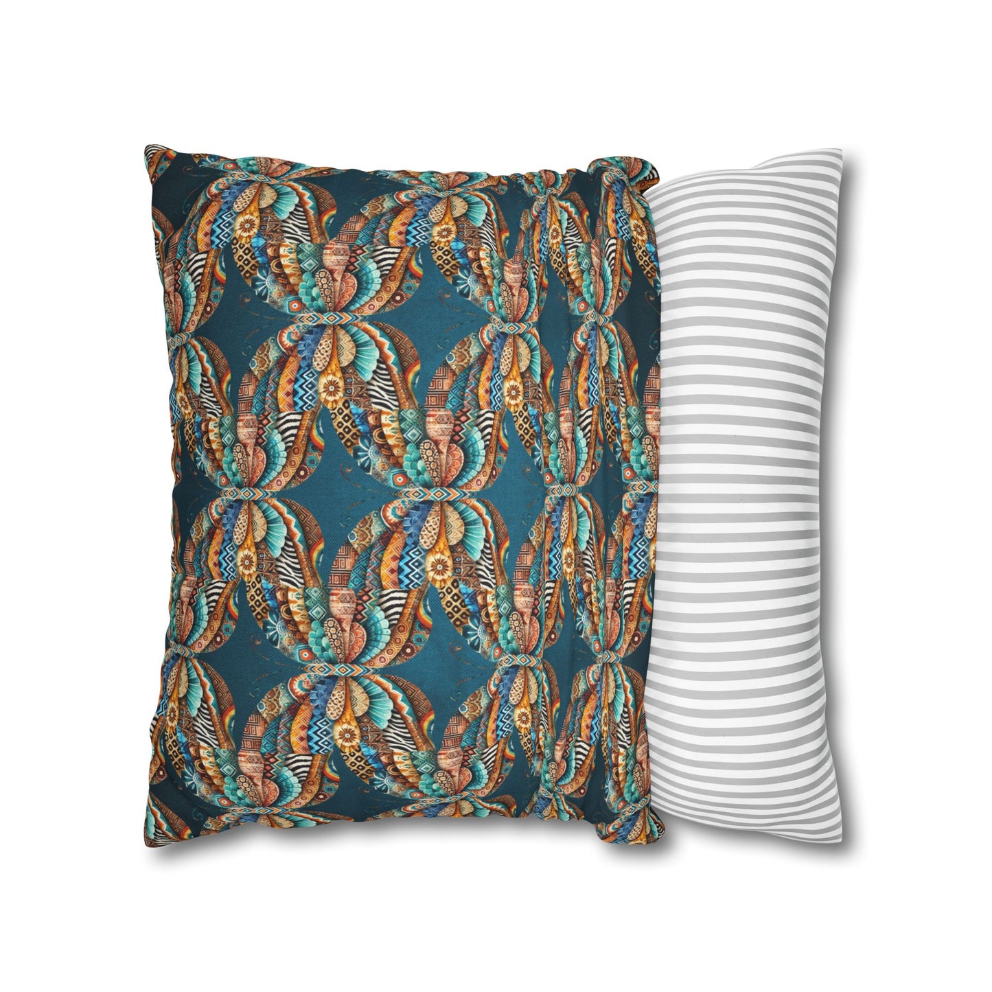 ABSTRACT COLLAGE-Bohemian Design Square Pillowcase (COVER ONLY) - "Boho Home Decor"